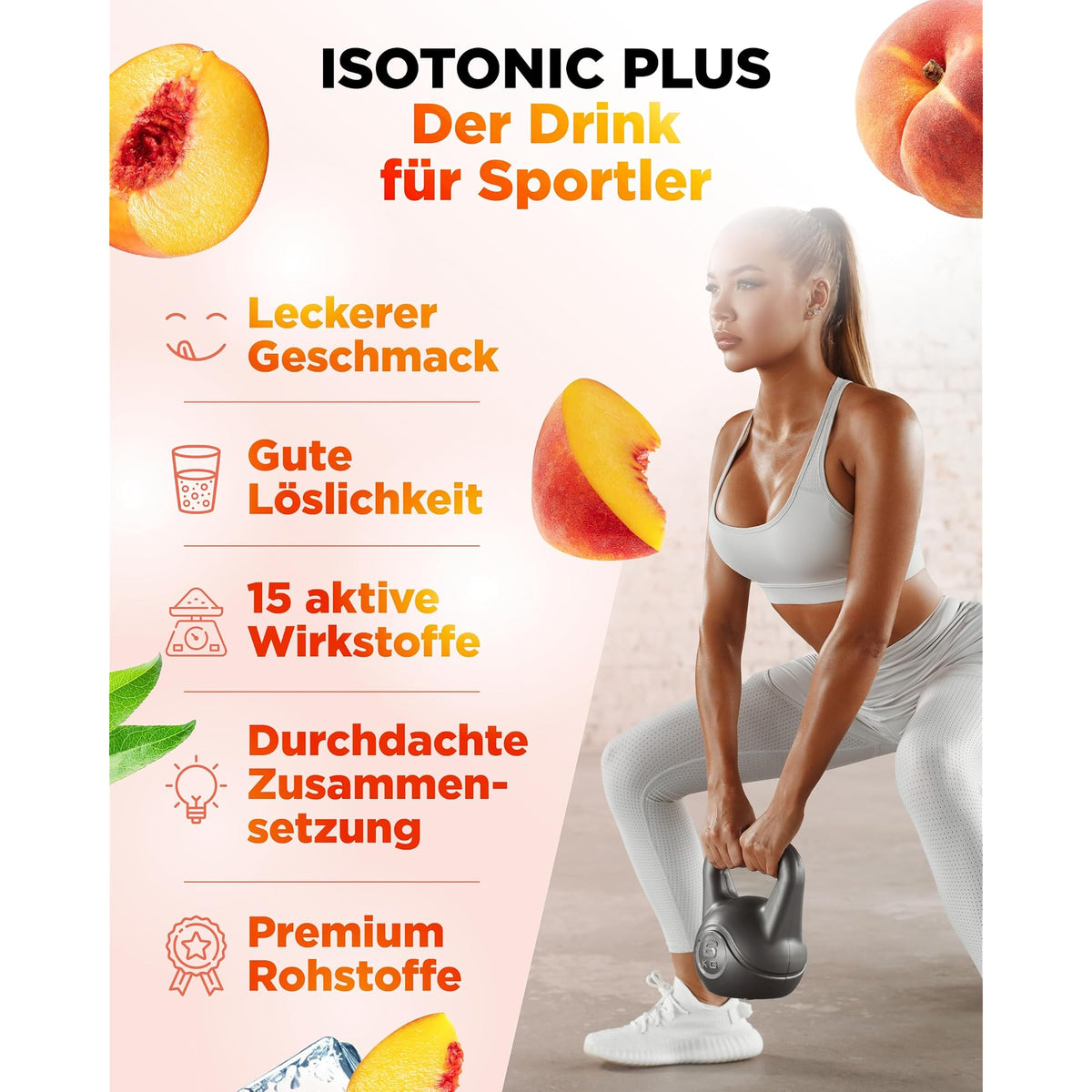Vit4ever Isotonic Plus Elektrolyte + B-Vitamine Eistee Pfirsich 1050 g – Produkt aus der Nähe