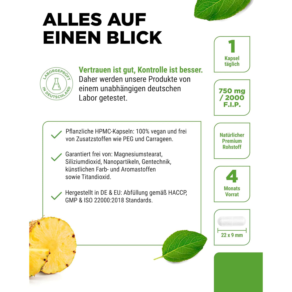 Vit4ever Bromelain 750 mg 2000 F.I.P. 120 Kapseln – Produkt aus der Nähe