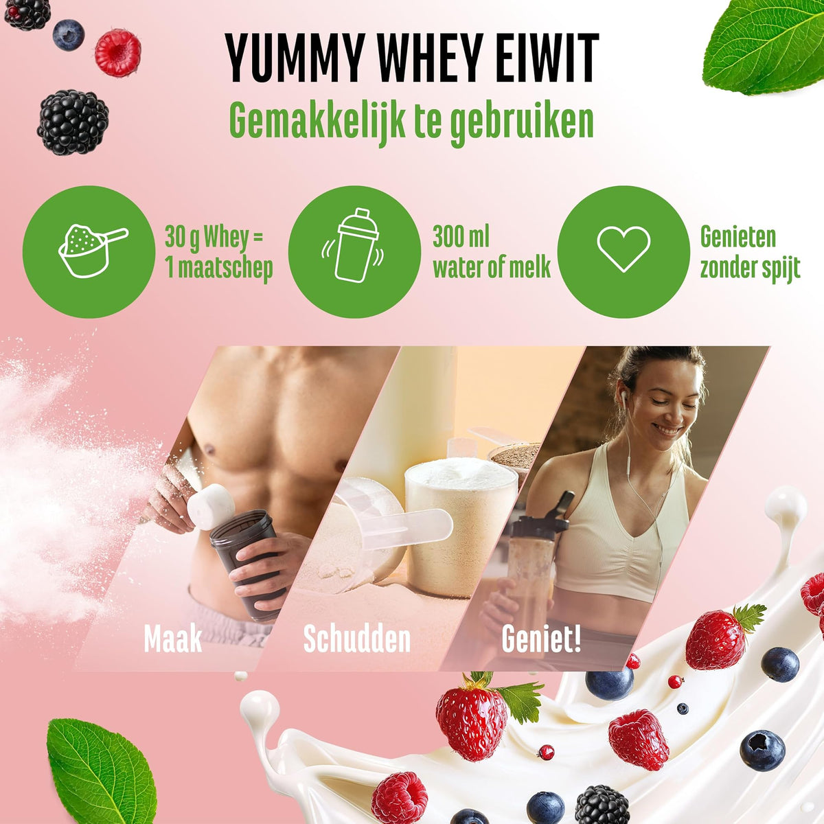 Yummy Whey Protein Berry Buttermilk | 908 g | Vit4ever