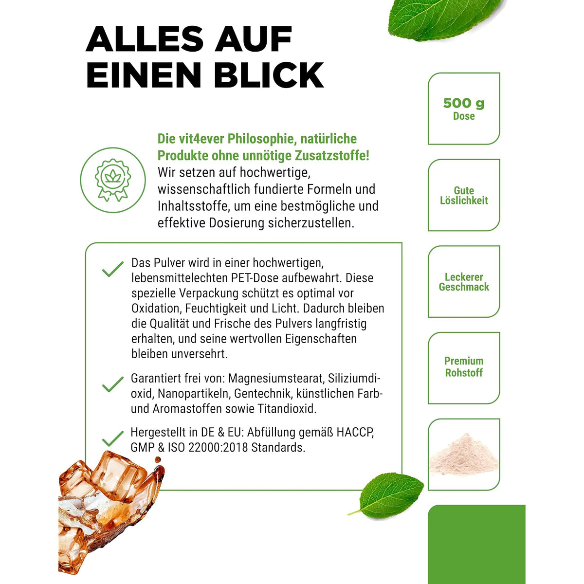 Vit4ever Collagen Plus Cola 500 g – Produkt aus der Nähe