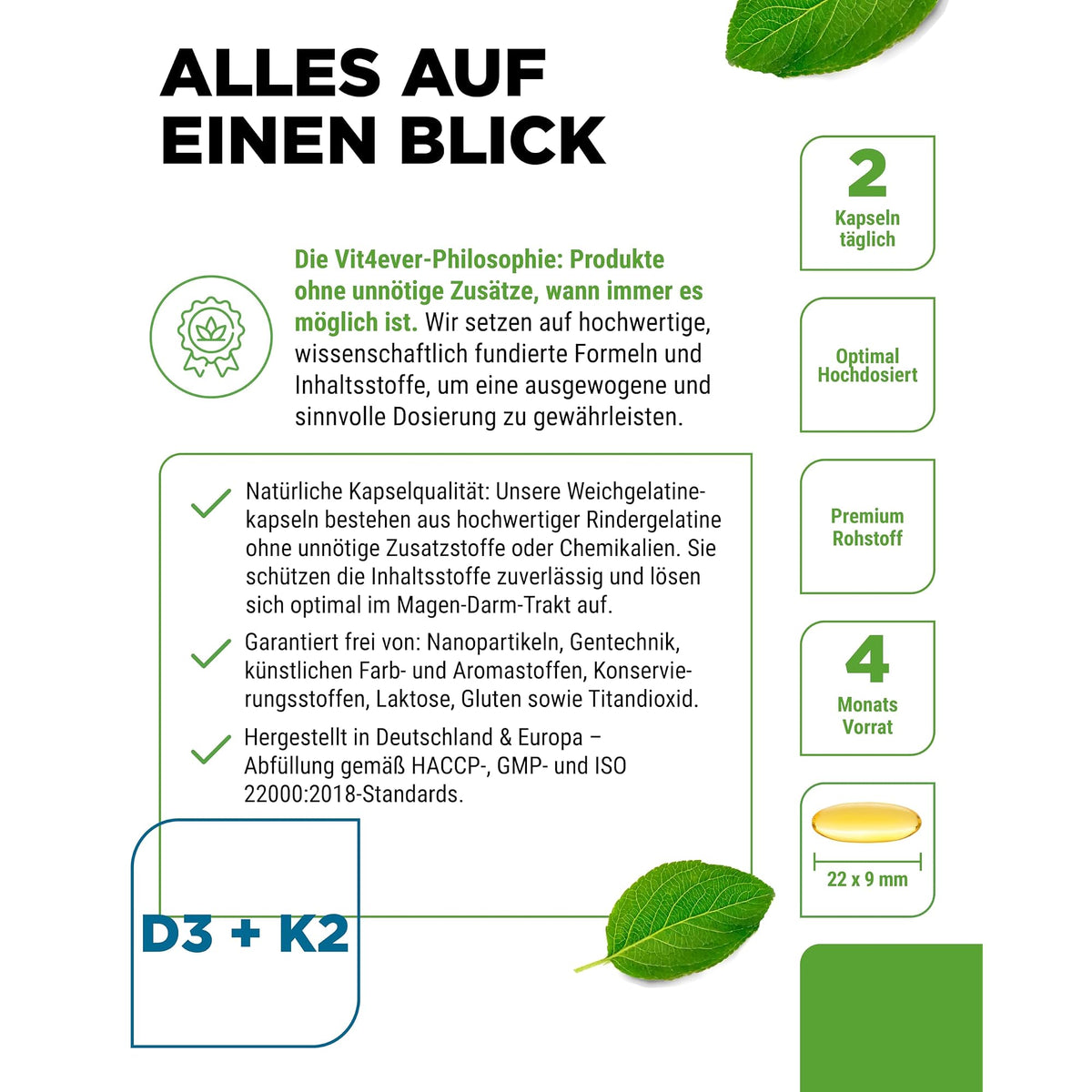 Vit4ever Omega 3 + D3 + K2 Complex 240 Kapseln – Produkt aus der Nähe