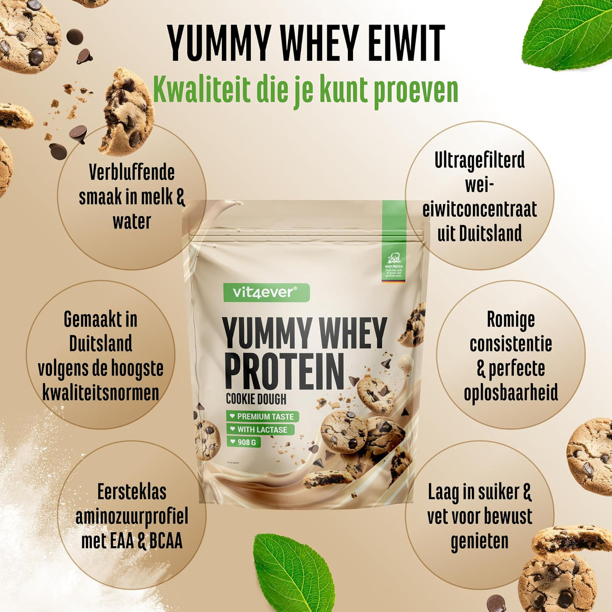 Yummy Whey Protein Cookie Dough | 908 g | Vit4ever