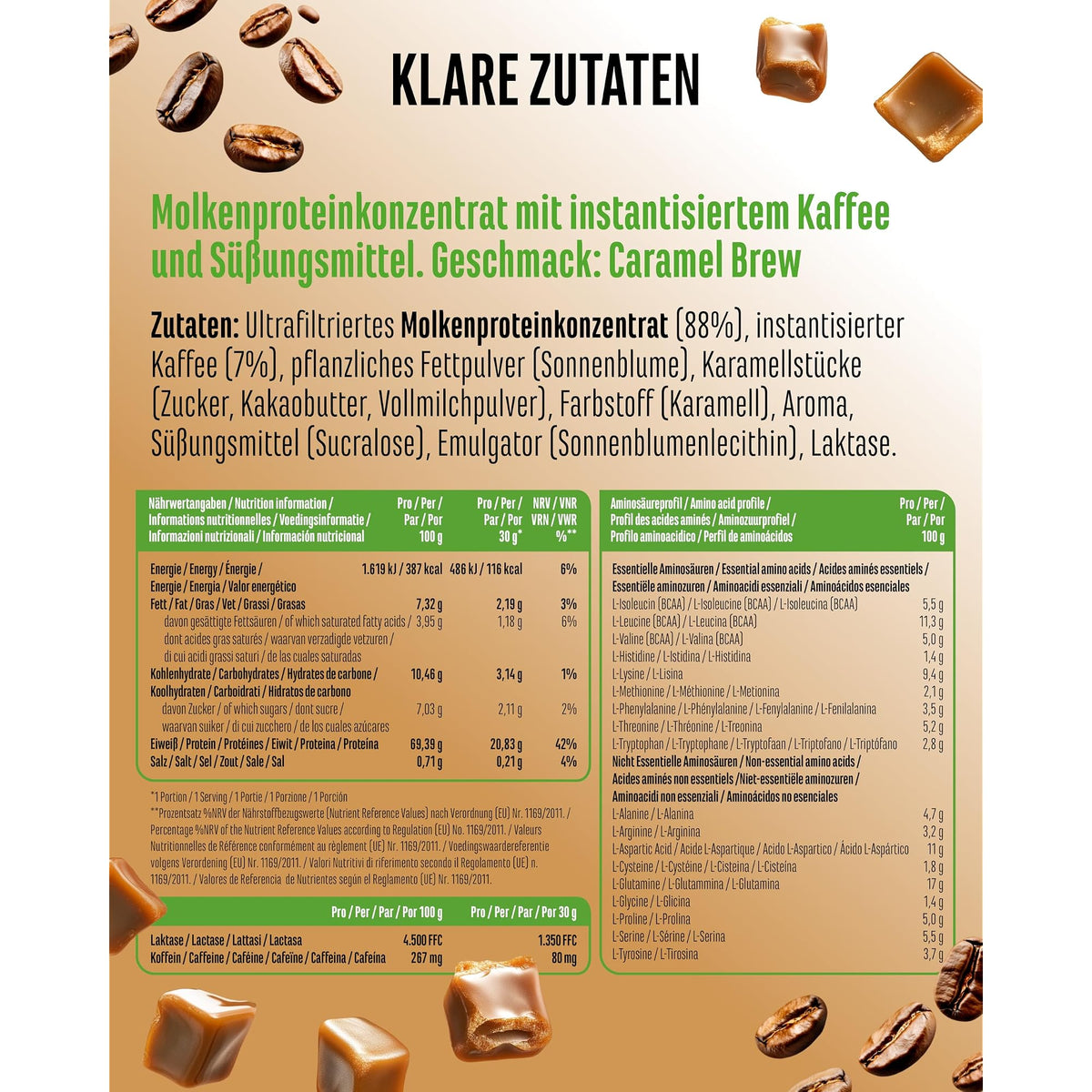 Vit4ever Barista Whey Caramel 908 g – Produkt aus der Nähe
