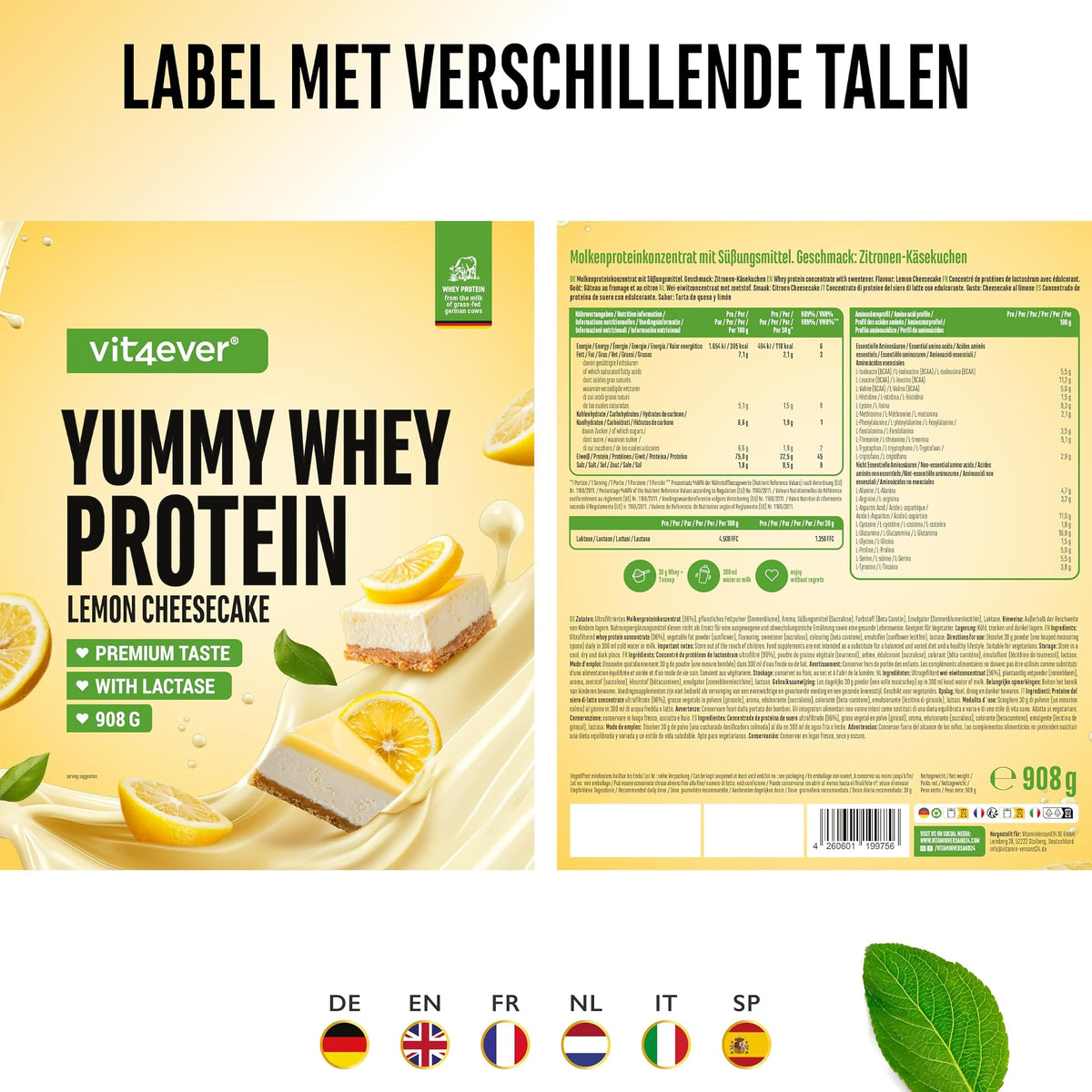 Yummy Whey Protein Lemon Cheesecake | 908 g | Vit4ever
