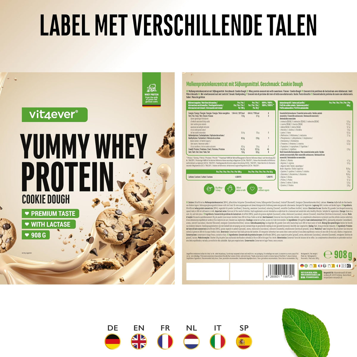 Yummy Whey Protein Cookie Dough | 908 g | Vit4ever
