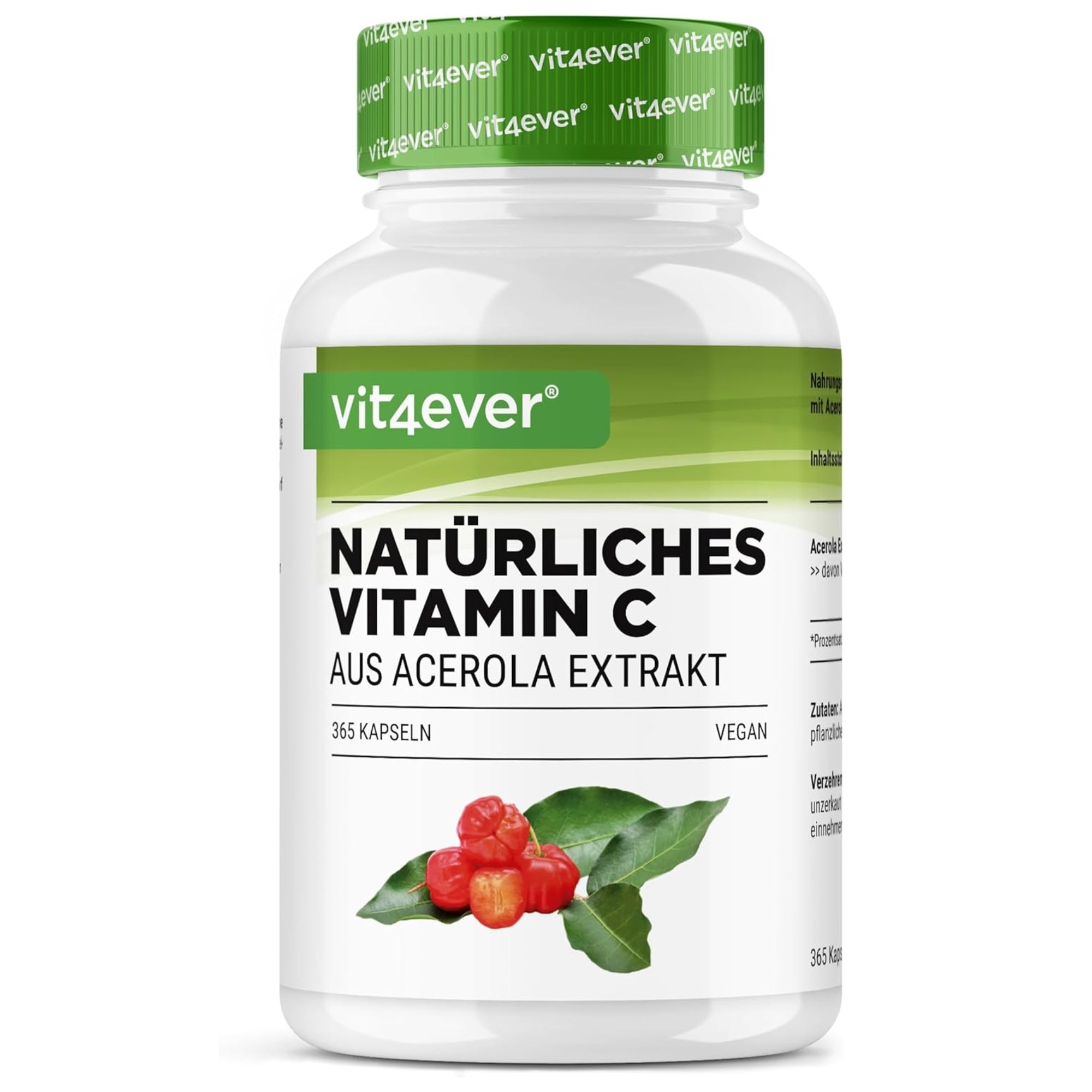 Vit4ever Acerola-Extrakt - natürliches Vitamin C - 240 Kapseln