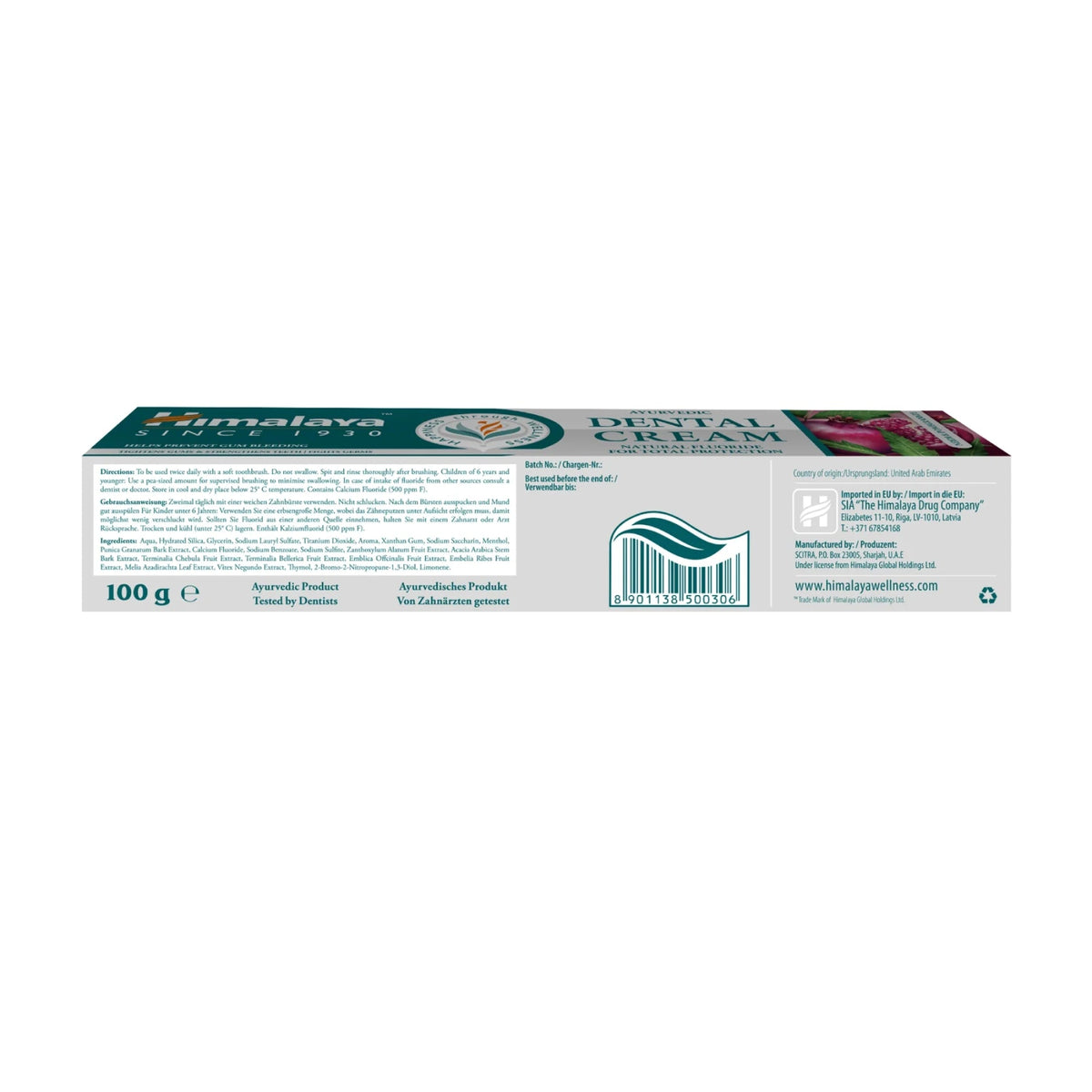 Ayurvedic Dental Cream mit natürlichem Fluorid | 100 g | Himalaya