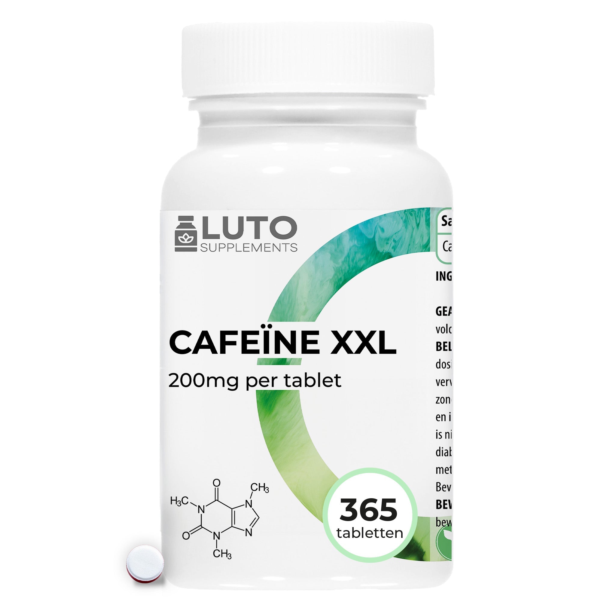 Coffein 200 mg | 365 Tabletten | LUTO Supplements