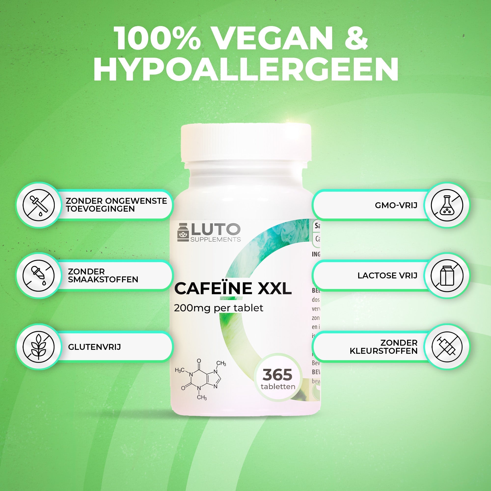 Coffein 200 mg | 365 Tabletten | LUTO Supplements