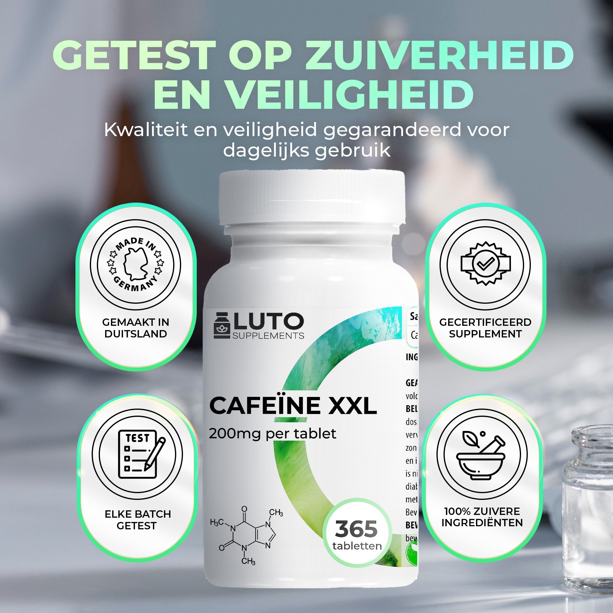 Coffein 200 mg | 365 Tabletten | LUTO Supplements