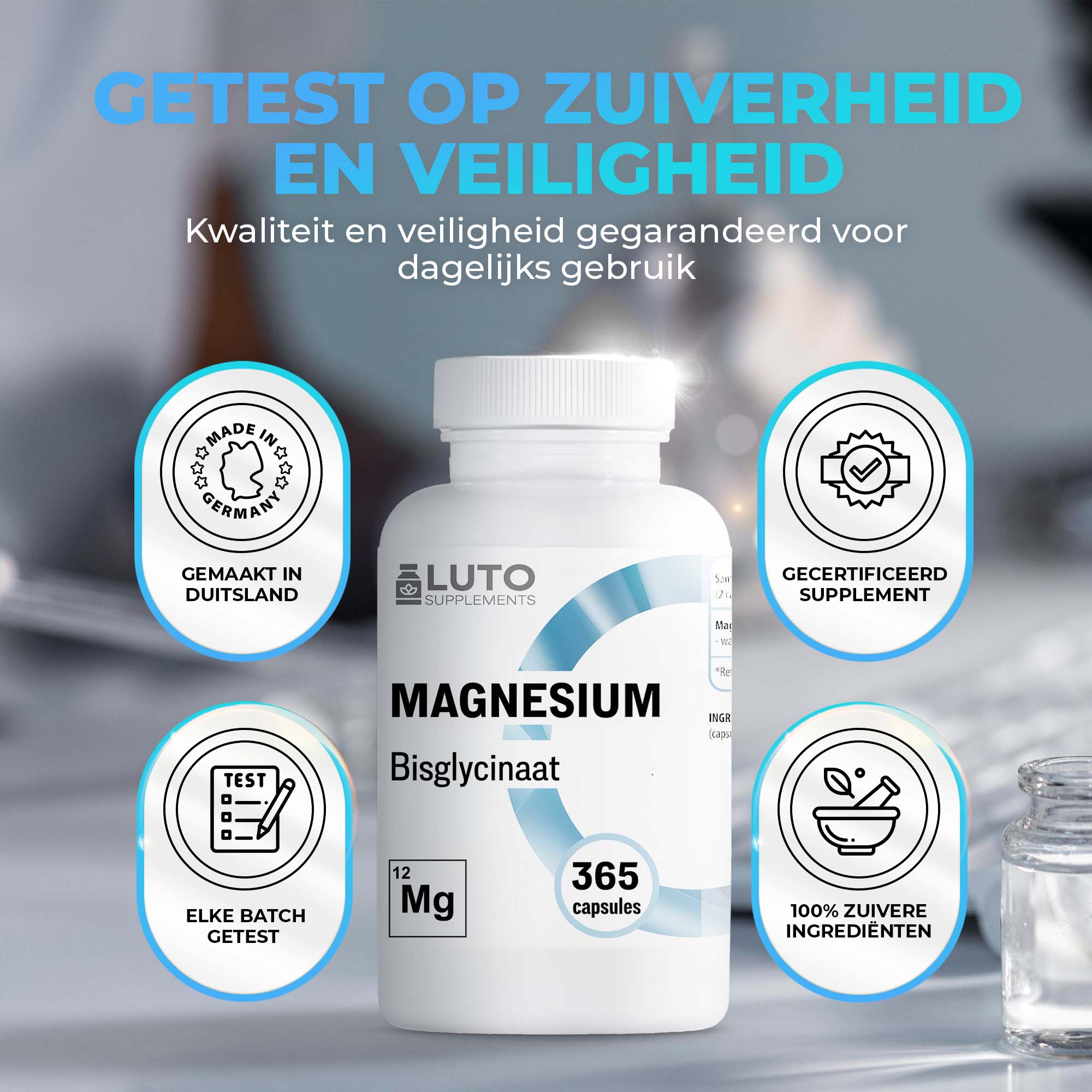 Magnesium Bisglycinat | 365 Kapseln | LUTO Supplements