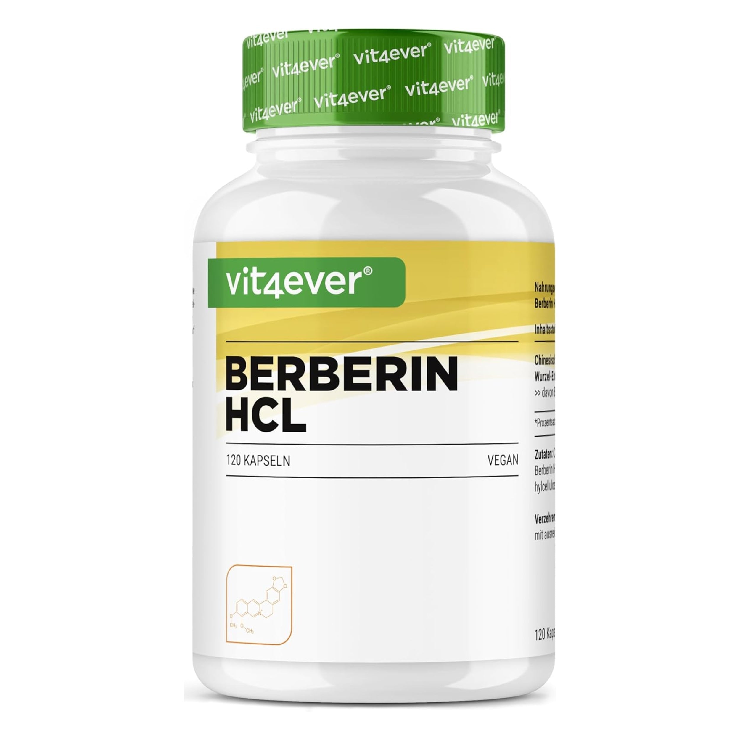 Vit4ever Berberin HCl 97% Intenso 500mg - 120 Kapseln