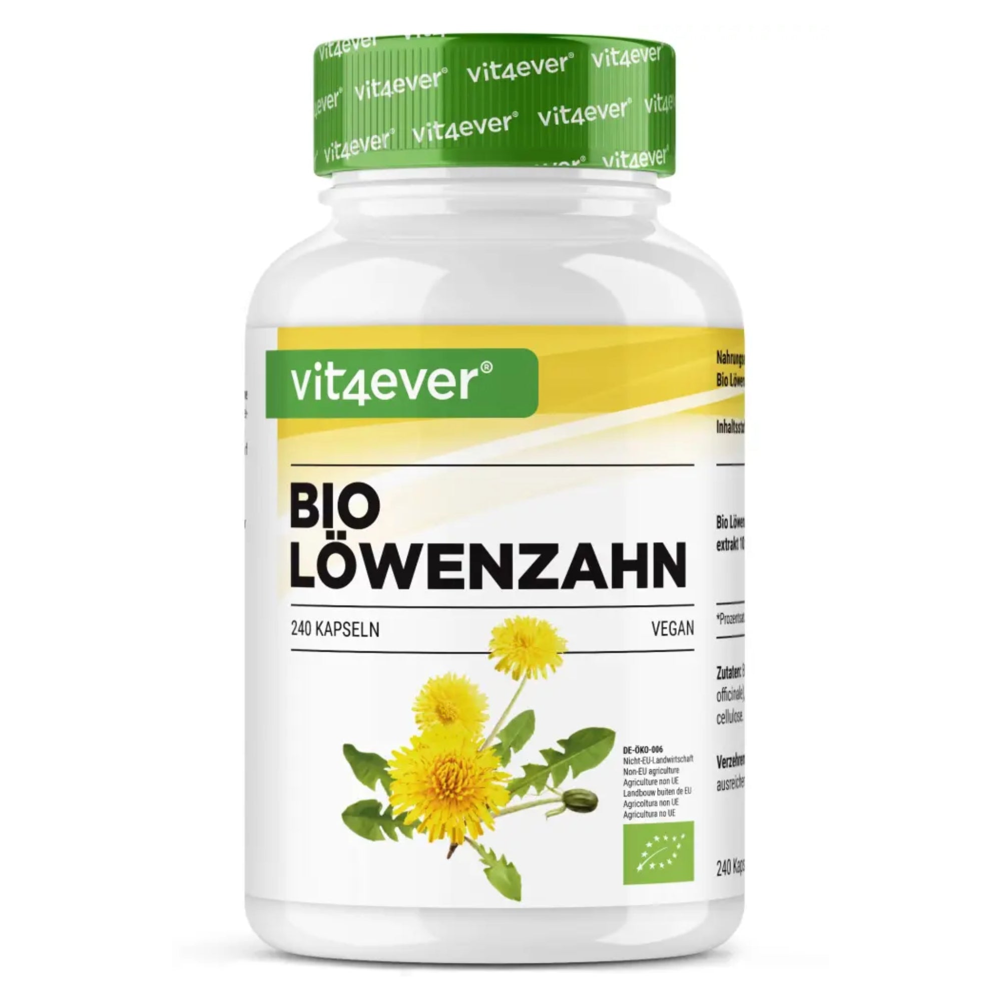 Vit4ever Bio Löwenzahnwurzel-Extrakt 10:1 - 240 Kapseln