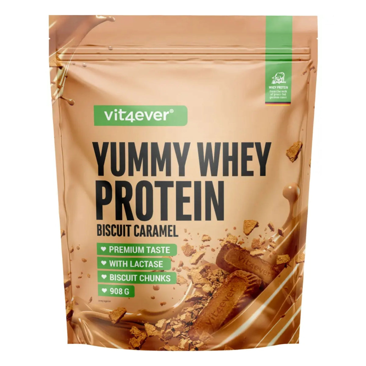 Vit4ever Yummy Whey Protein Biscuit Caramel Eiweissshake 908 Gramm