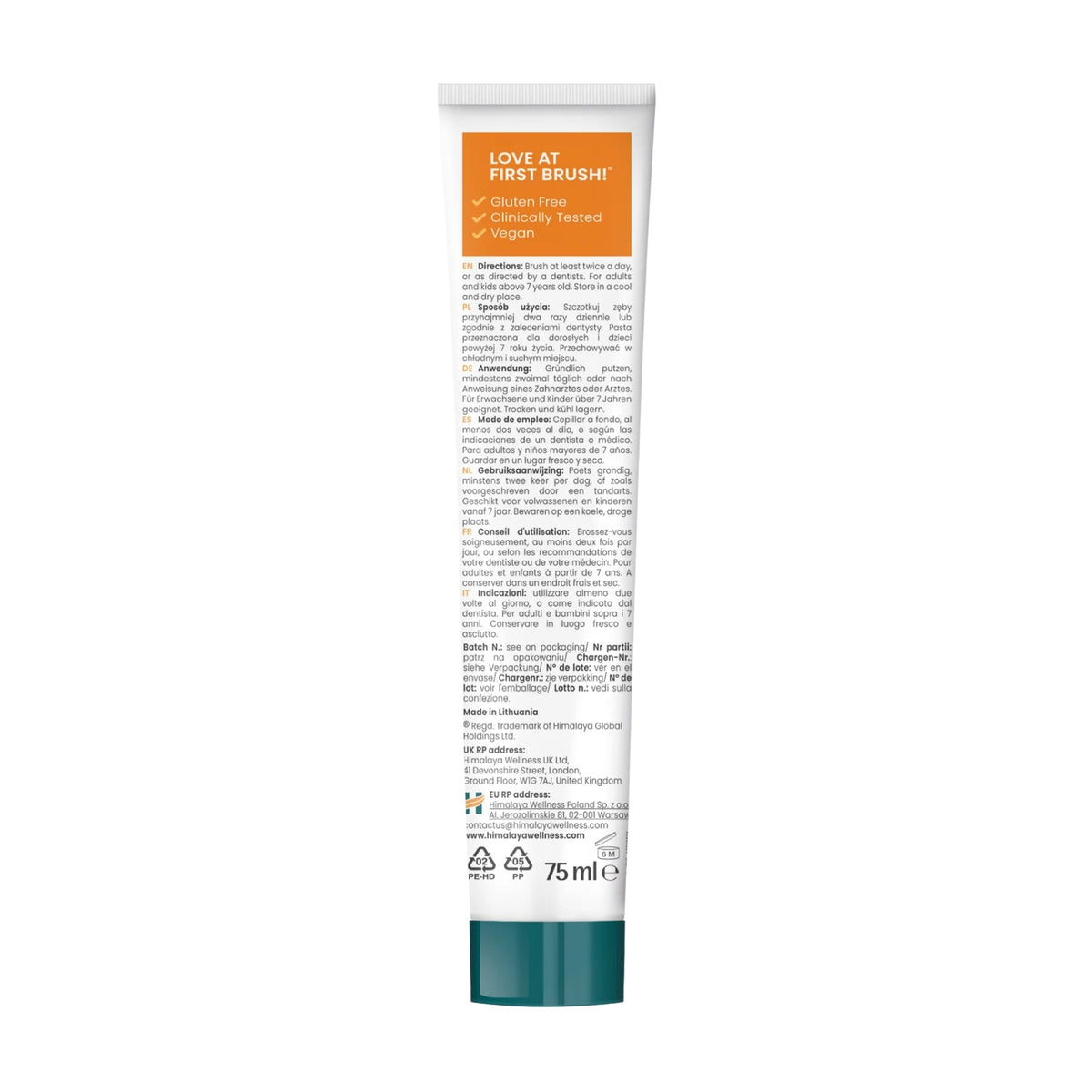 Whitening Antiplaque Zahnpasta Curcuma + Coconut Oil | 75 ml | Himalaya