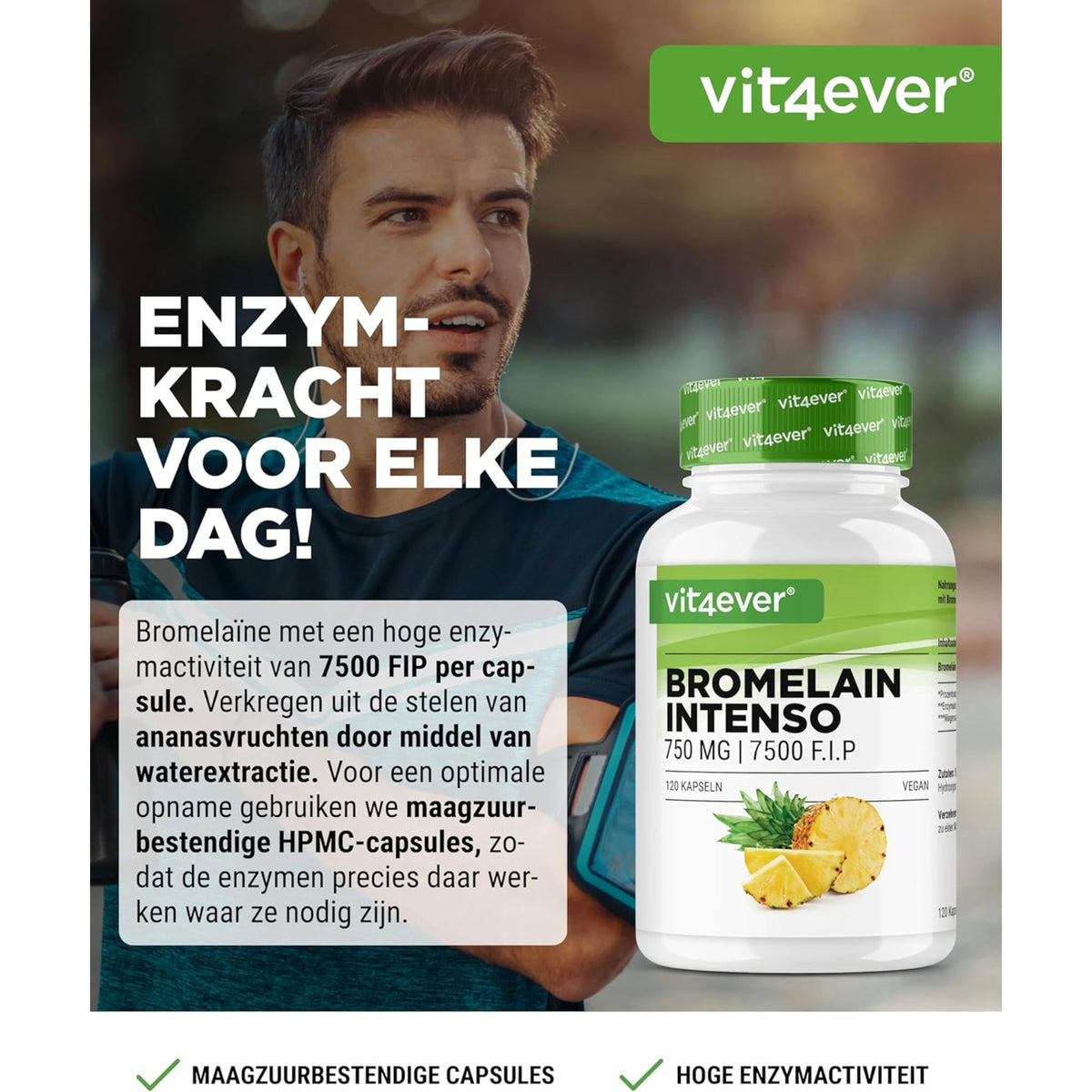 Bromelain 7.500 F.I.P. | 120 Kapseln | Vit4ever