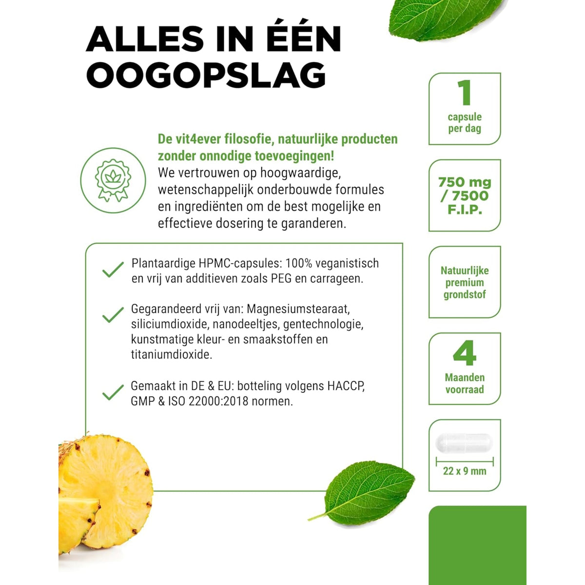 Bromelain 7.500 F.I.P. | 120 Kapseln | Vit4ever