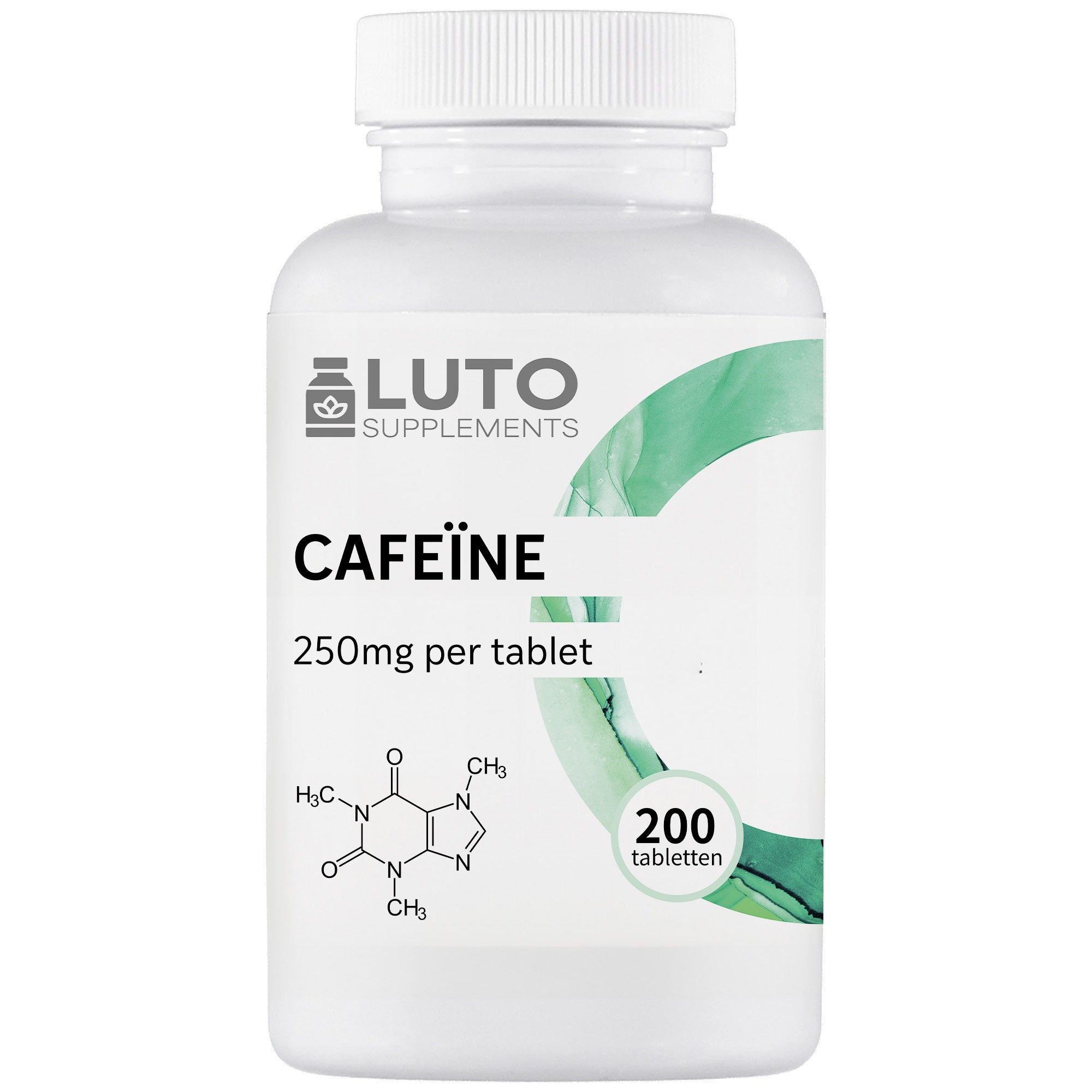 LUTO Supplements Cafeïne tabletten 250mg 200 tabletten vegan supplement | kopen in Nederland en België