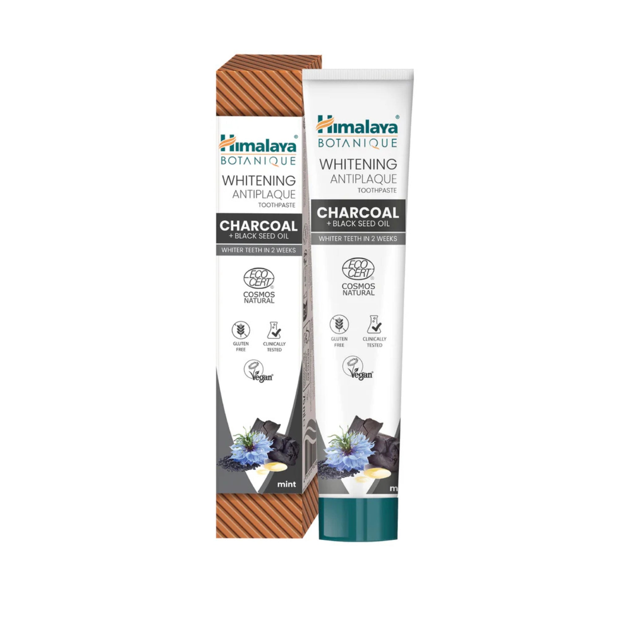 Himalaya Botanique Whitening Antiplaque Charcoal + Black Seed Oil Zahnpasta | 75 ml | Himalaya