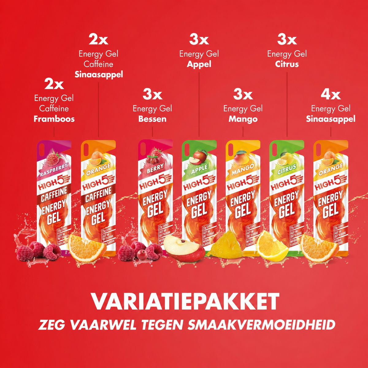 HIGH5 Energy Gel Mixed | 20 x 40 g | 23 g Kohlenhydrate pro Gel