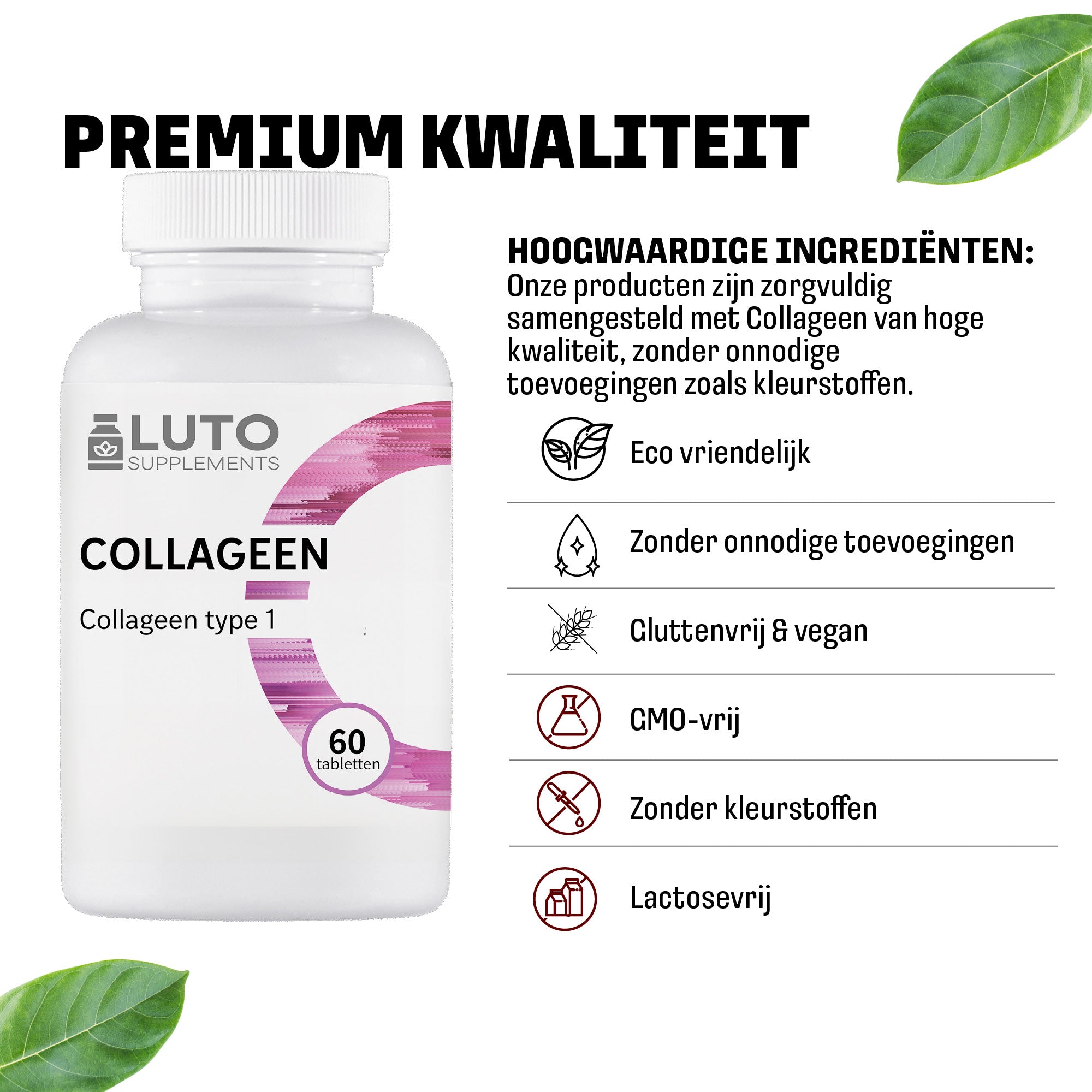 Kollagen Plus Typ 1 | 60 Tabletten | LUTO Supplements