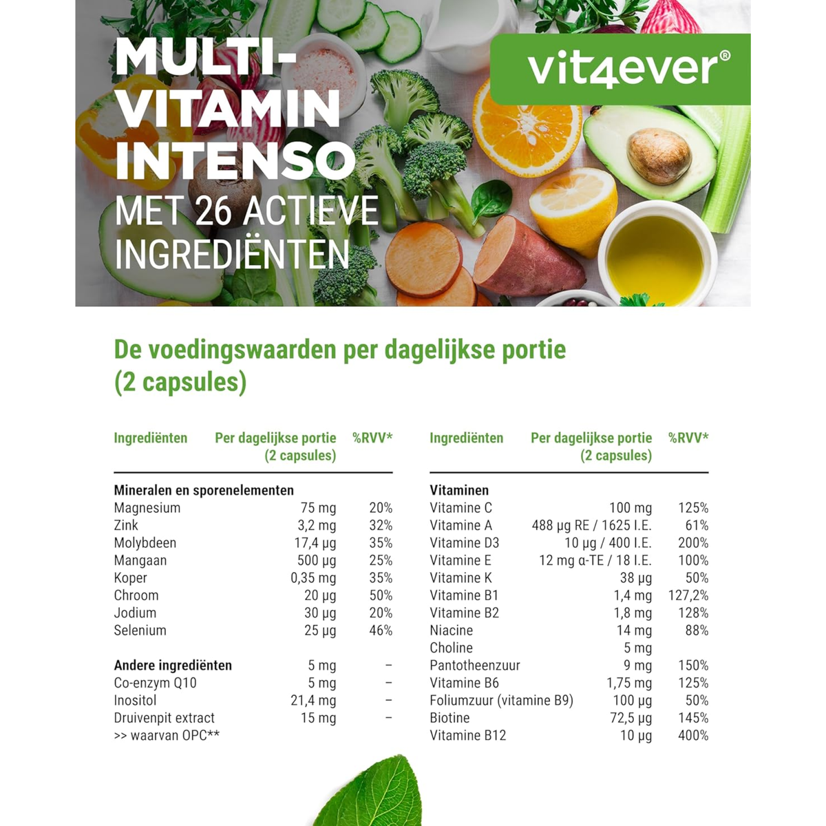 Multivitamin Intenso | 26 Aktivstoffe | 365 Kapseln | Vit4ever