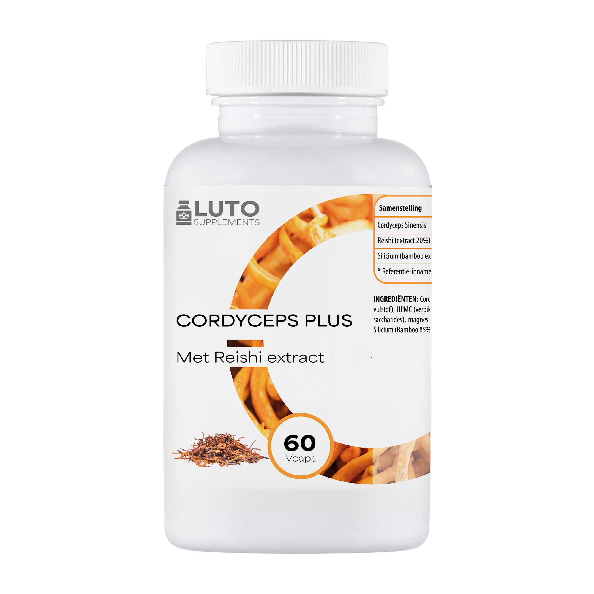 LUTO Supplements Cordyceps Plus 60 capsules met reishi extract paddenstoelextract | kopen in Nederland en België