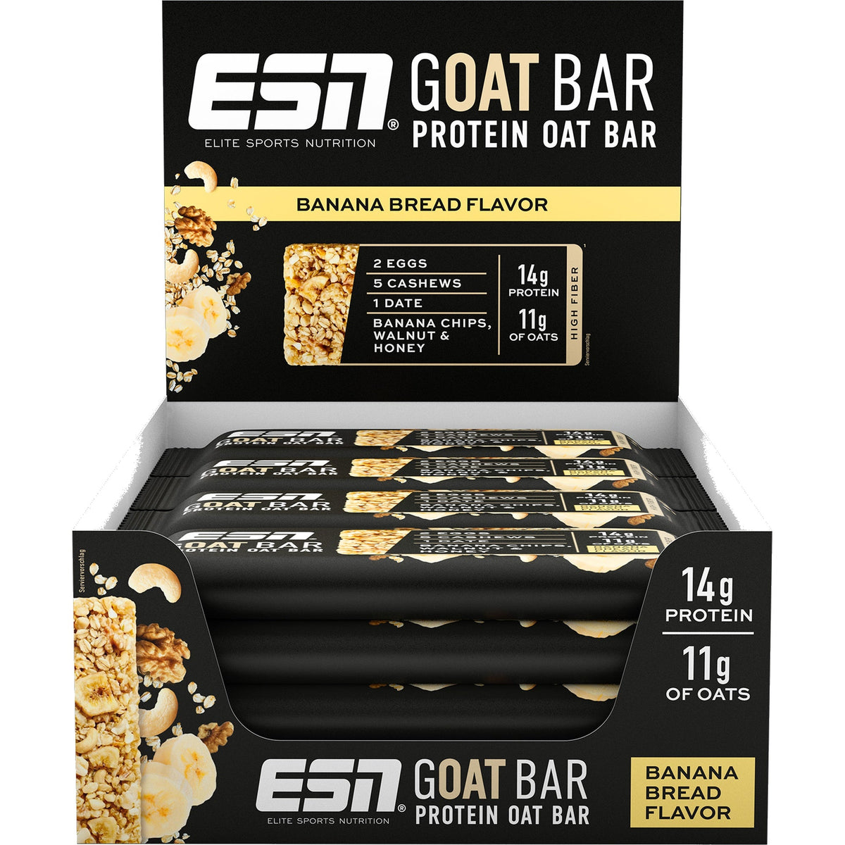 GOAT Bar Frühstücksriegel Banana Bread | 12 Riegel | ESN