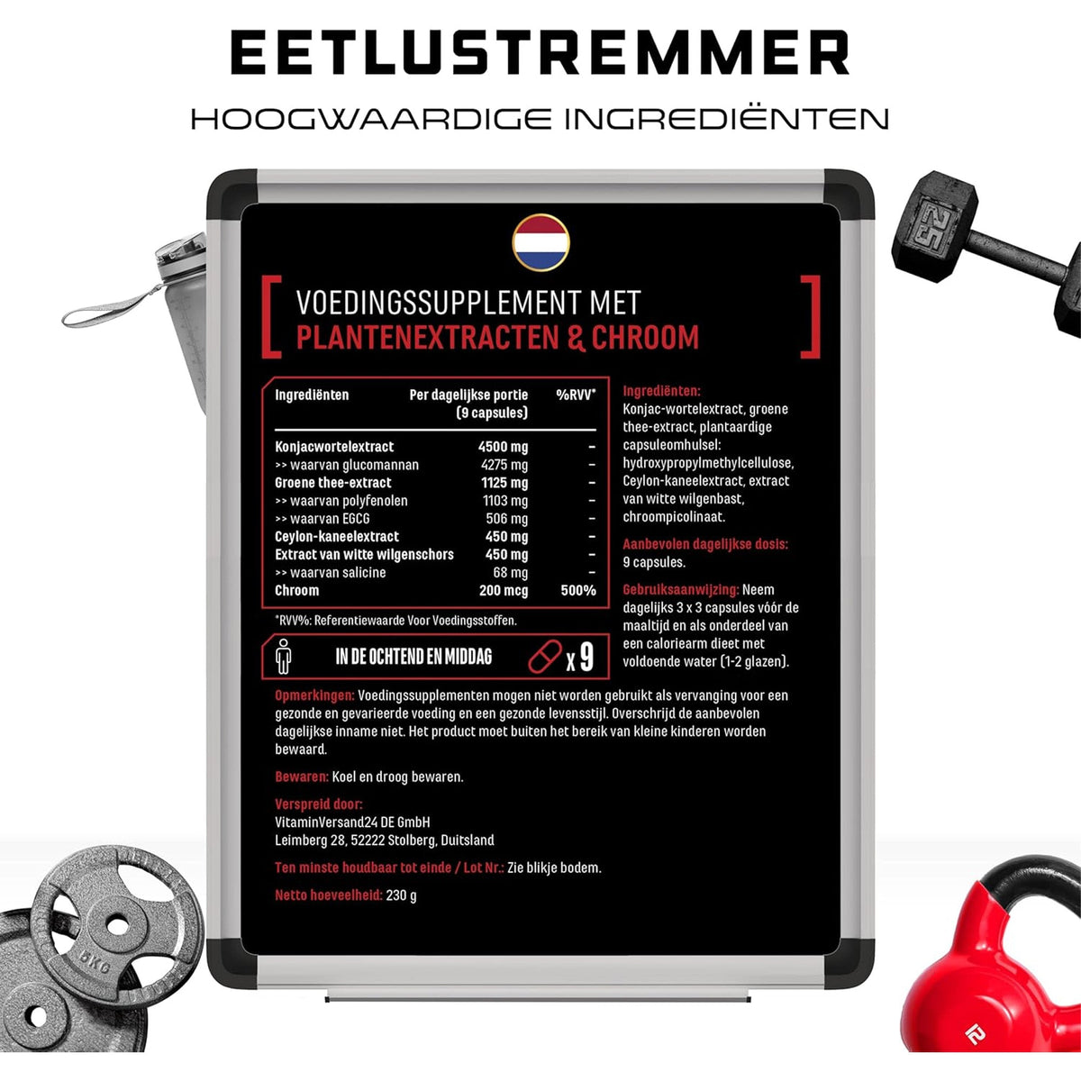 Natürlicher Appetitzügler | 270 Kapseln | German Elite Nutrition
