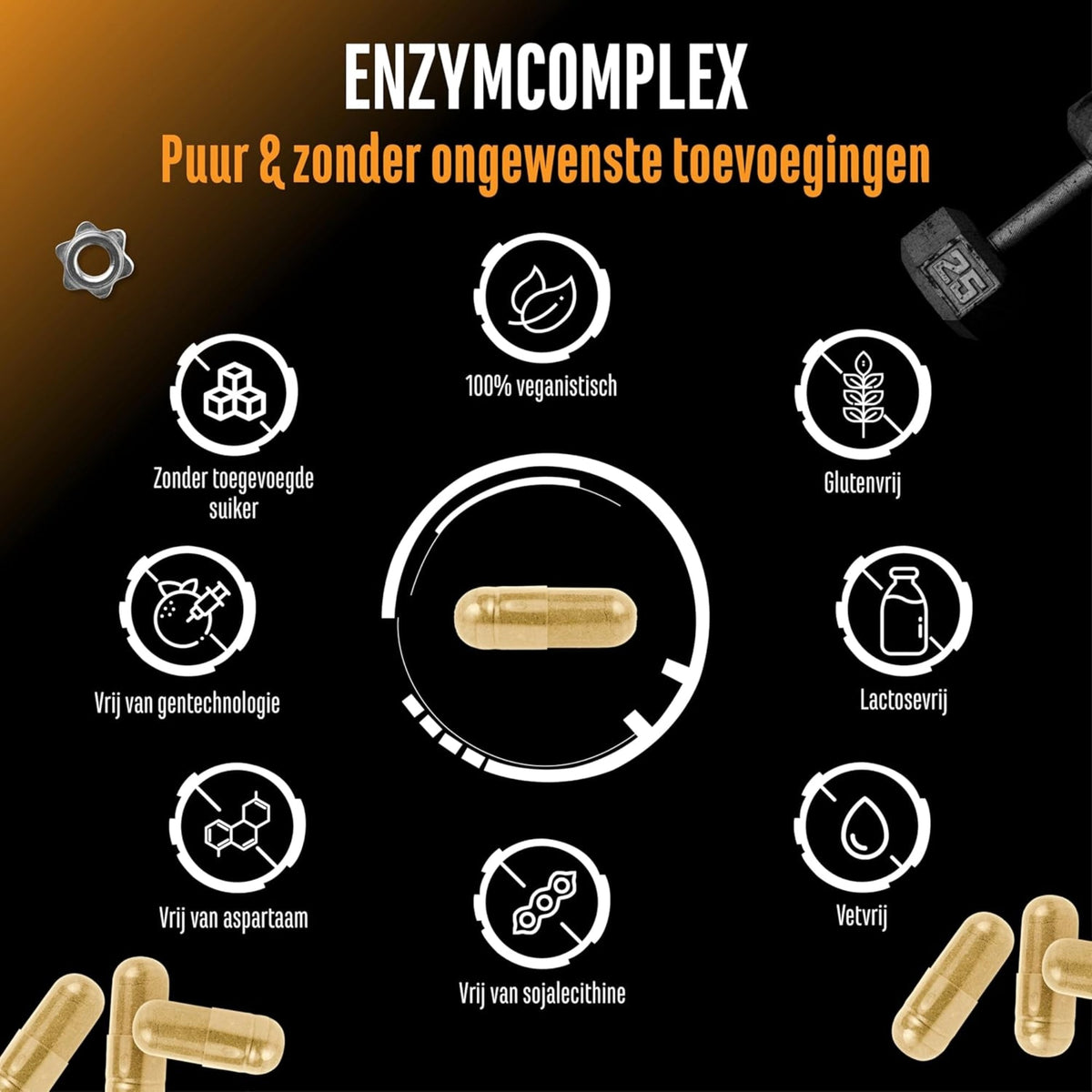Enzyme Complex (DigeZyme®, Probiotika & Pflanzenextrakte) | 120 Kapseln | German Elite Nutrition