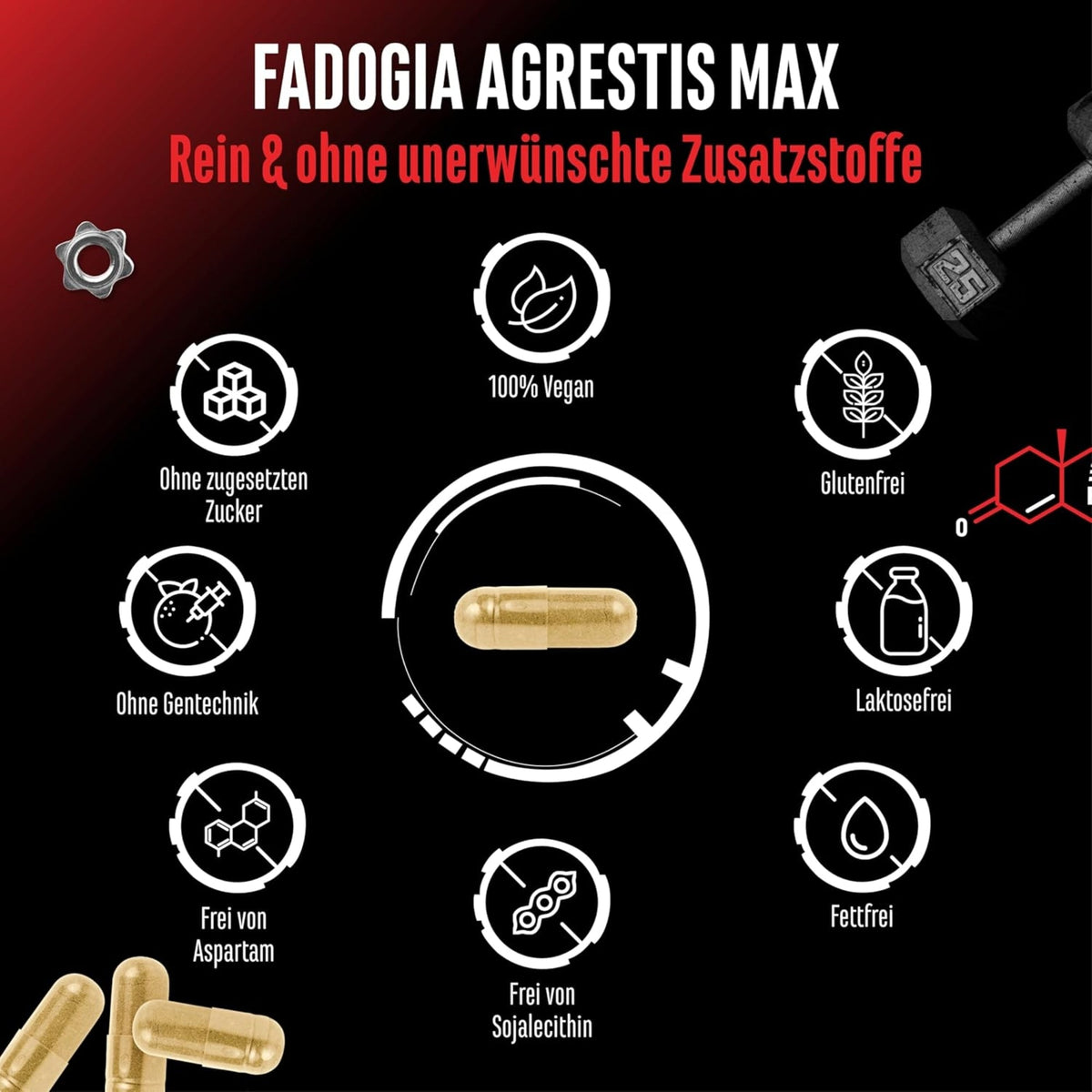 Fadogia Agrestis 10:1 Extrakt | 180 Kapseln | German Elite Nutrition