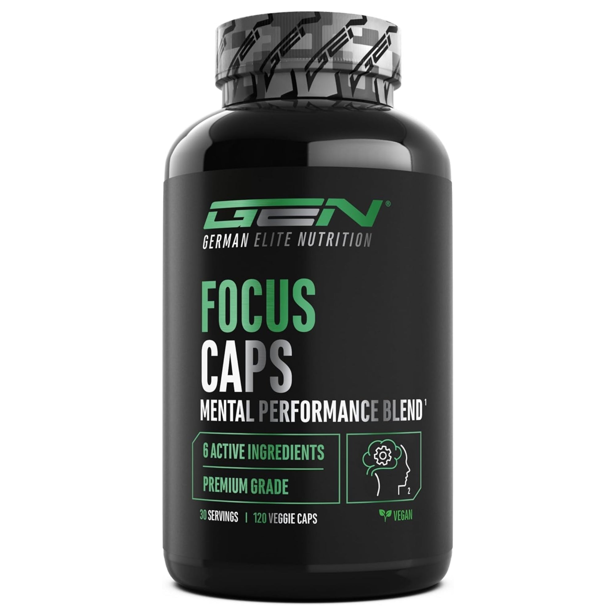 Focus Caps (Mental Performance Blend) 320mg Koffein | 120 Kapseln | German Elite Nutrition