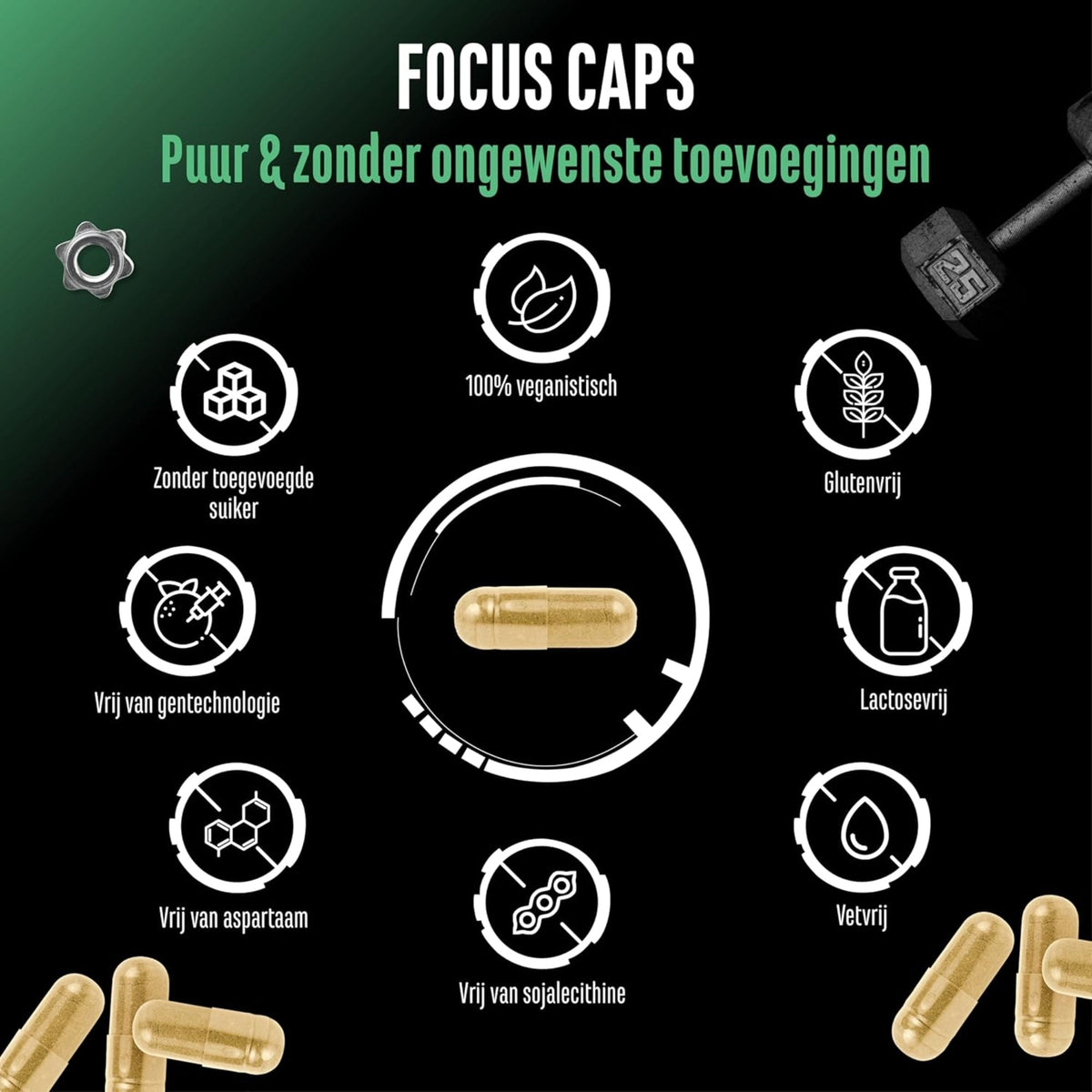 Focus Caps (Mental Performance Blend) 320mg Koffein | 120 Kapseln | German Elite Nutrition