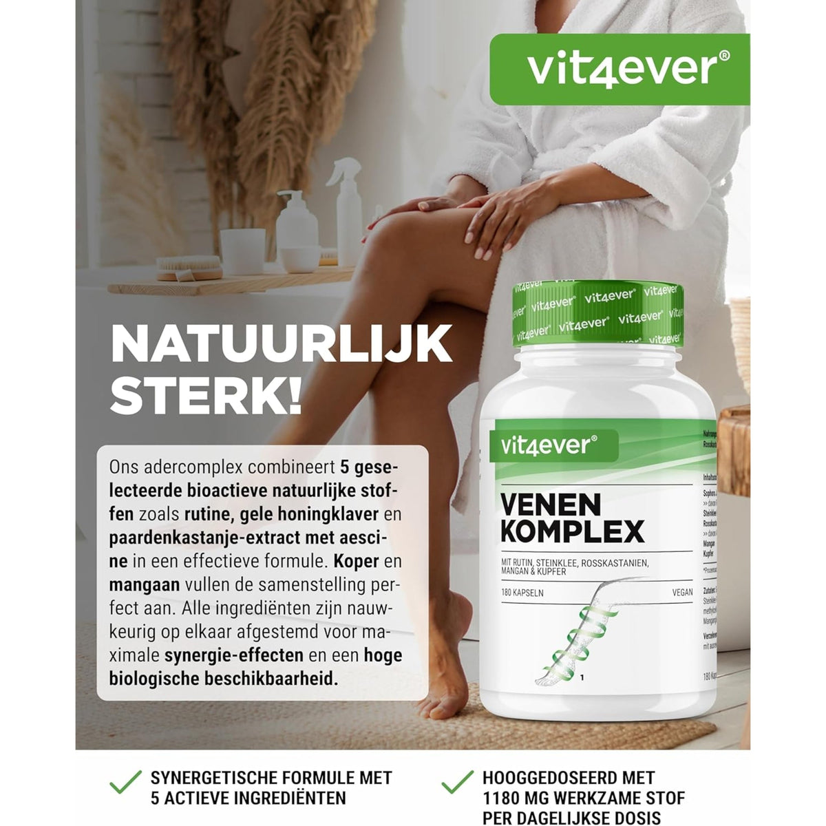 Venen Complex mit Honigbaum & Escin | 180 Kapseln | Vit4ever