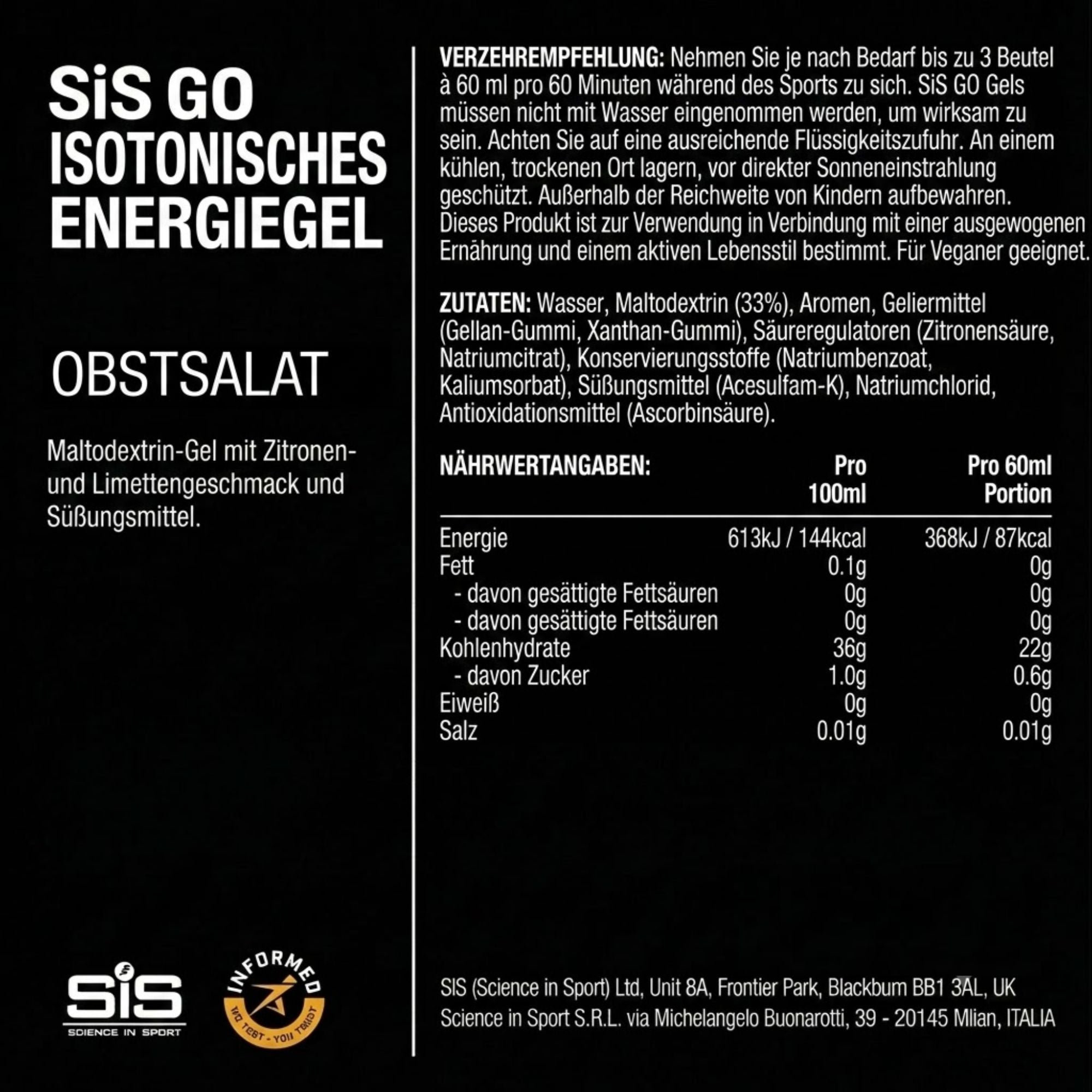 SiS Go Isotonic Energy Gel | Fruit Salad