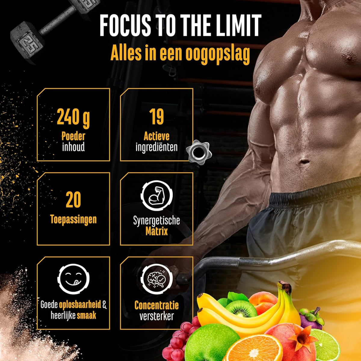 Focus to the Limit | Pre-Workout | 240 g | German Elite Nutrition