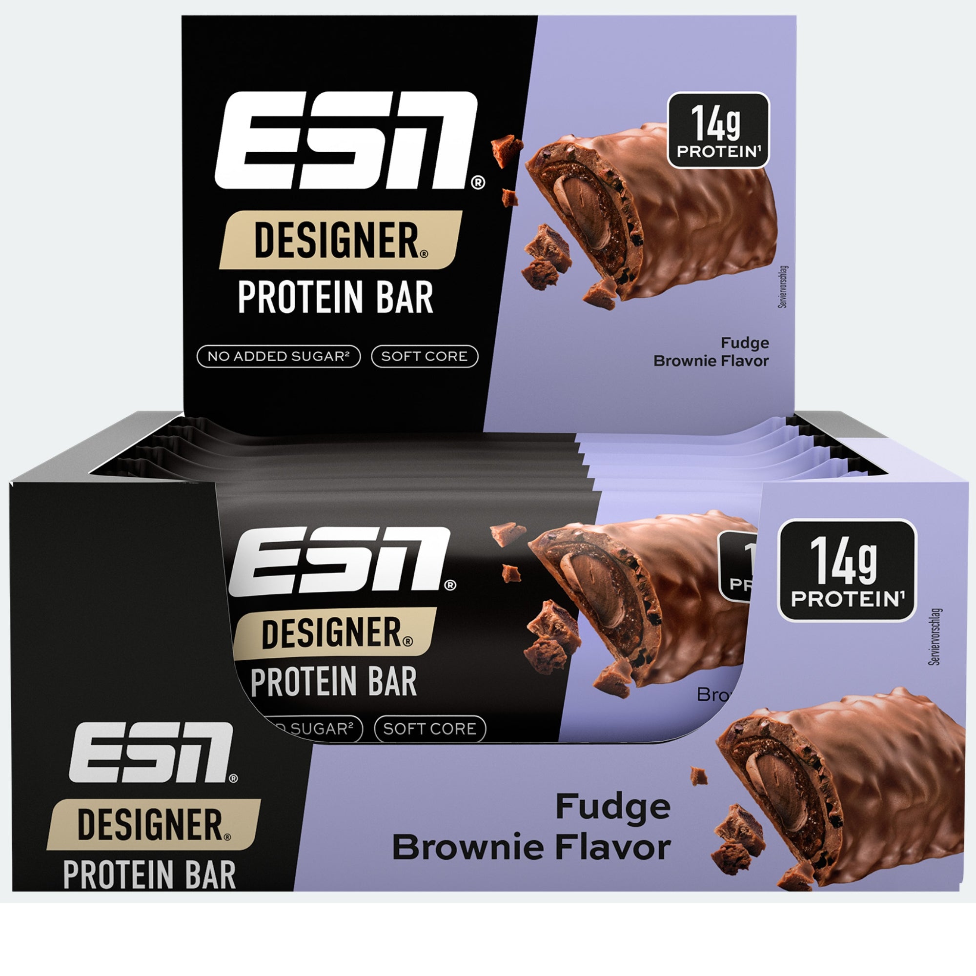 ESN Designer Protein Bar Fudge Brownie 12 x 45g - eiwitrepen met 14g eiwit, geen toegevoegde suikers | kopen in Nederland en België