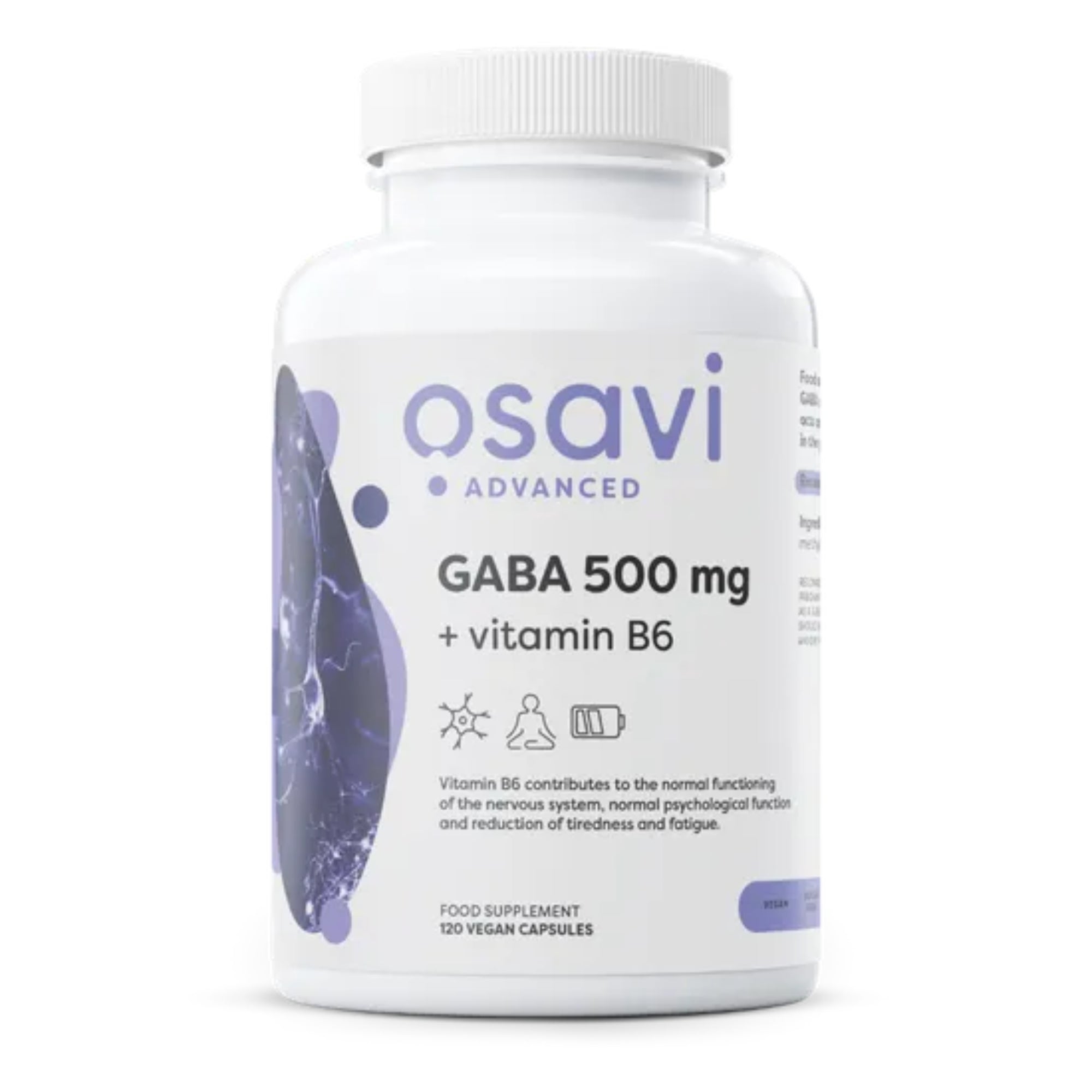 Osavi GABA 500mg mit Vitamin B6 – 120 vegane Kapseln Aminosäure-Nahrungsergänzungsmittel