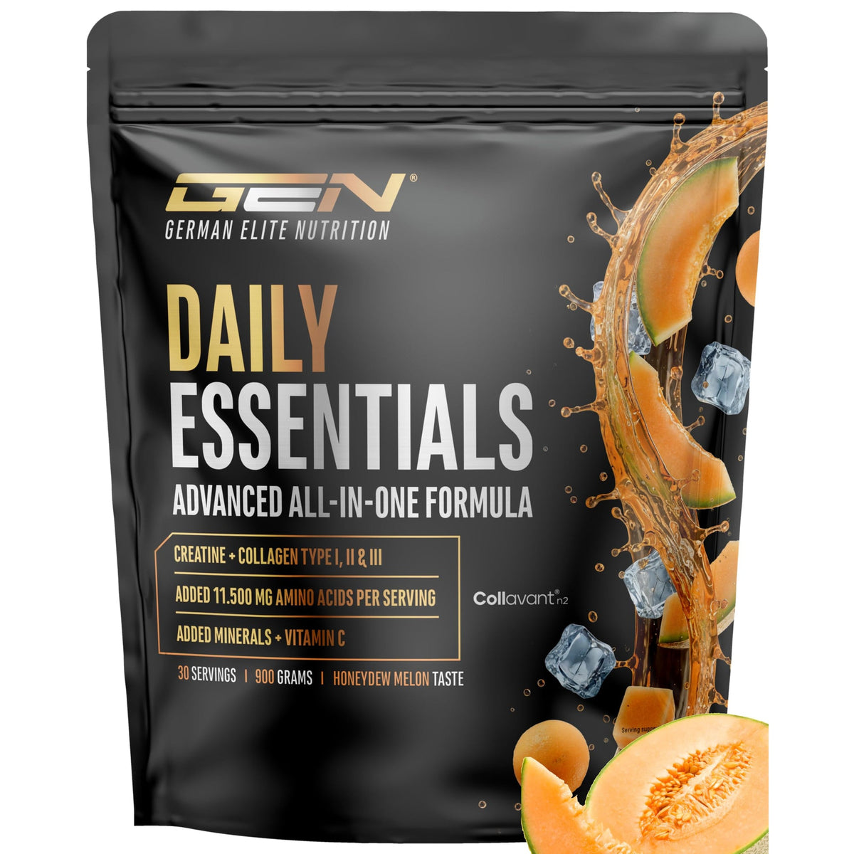 GEN Daily Essentials Creatine + Collageen Honingmeloen 900 gram - creatine en collageen poeder met elektrolyten | kopen in Nederland en België