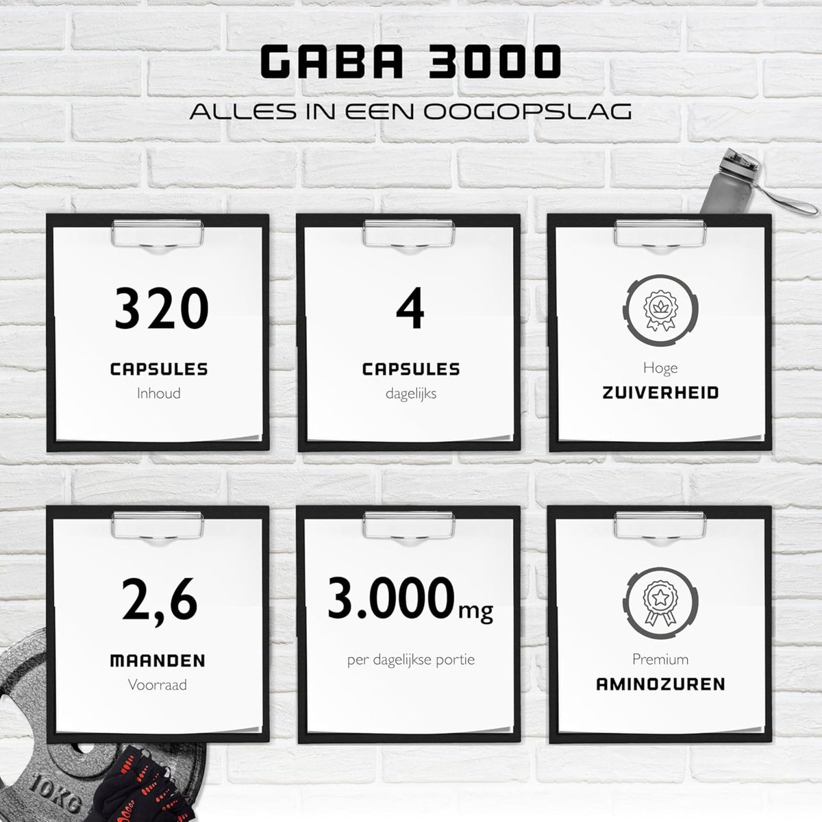 GABA (Gamma-Aminobuttersäure) 750mg | 320 Kapseln | German Elite Nutrition