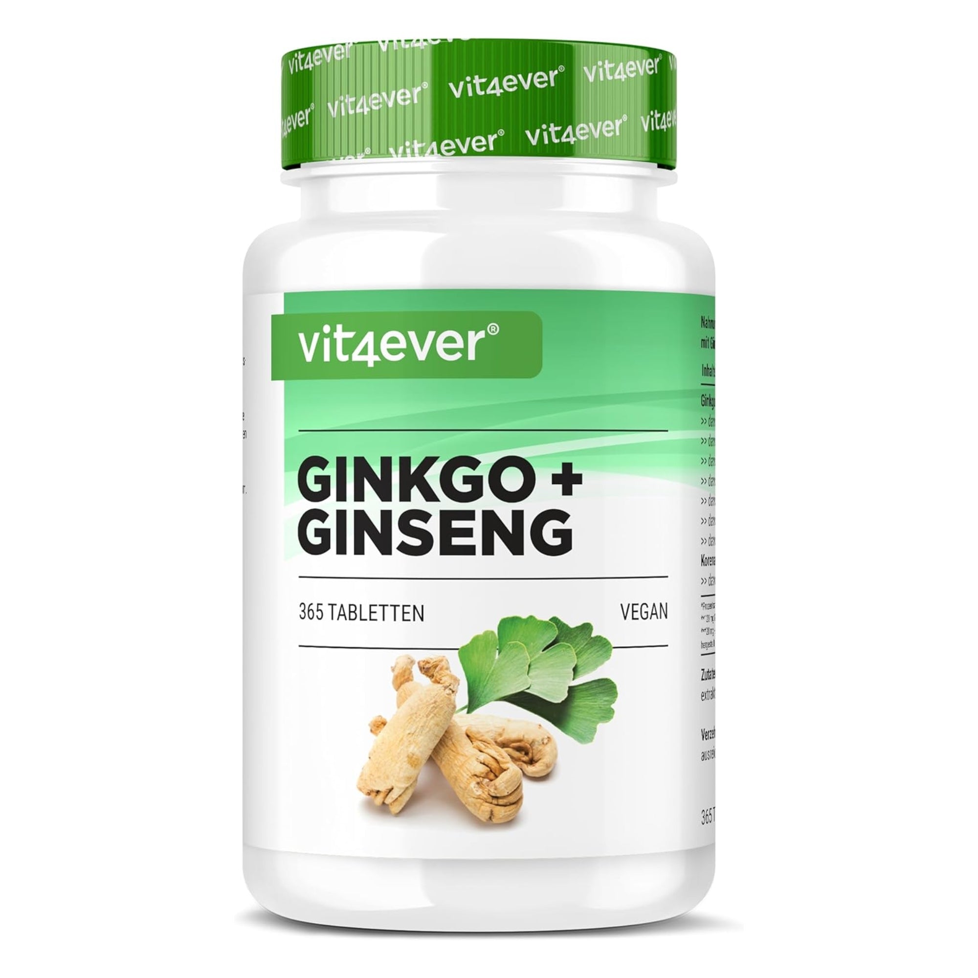 Vit4ever Ginkgo + Ginseng 50:1 Extrakt - 365 Tabletten