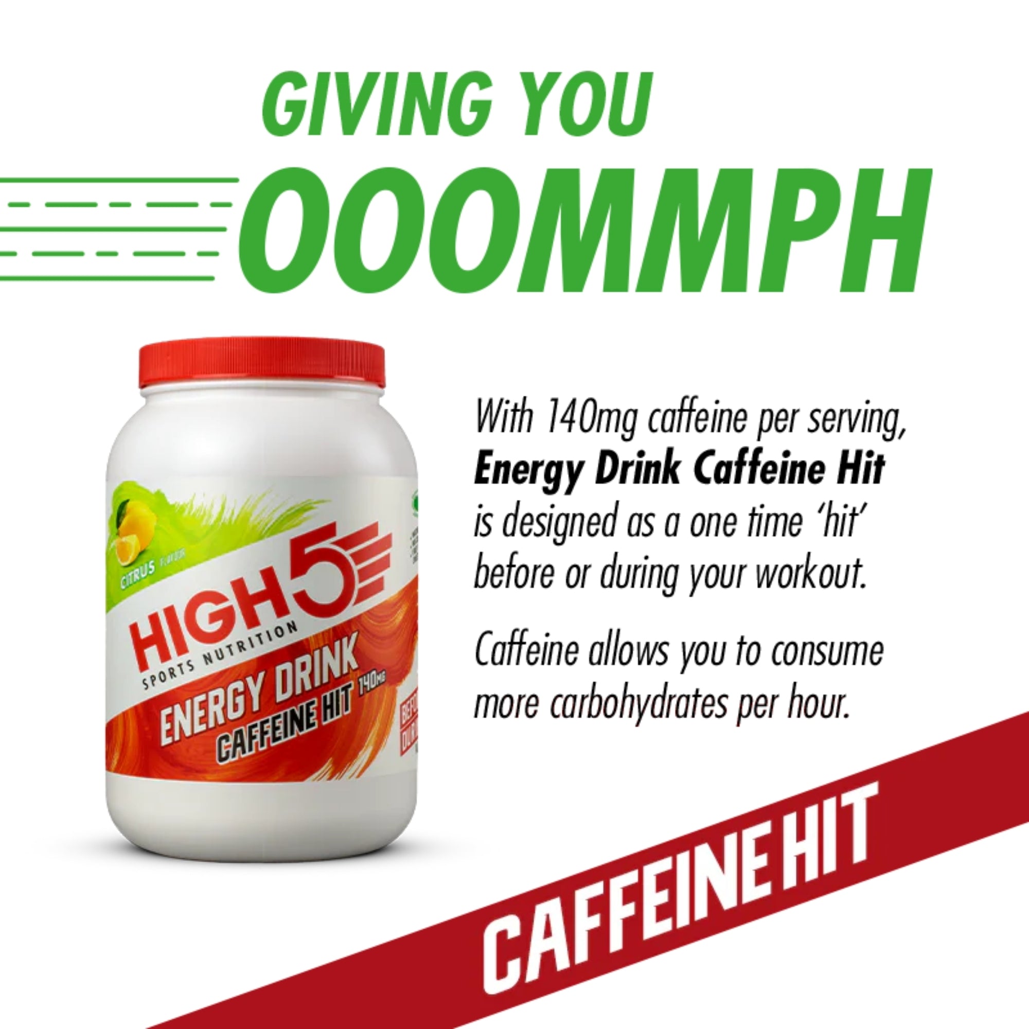 HIGH5 Energy Drink Caffeine Citrus | Kohlenhydrat-Elektrolytmix