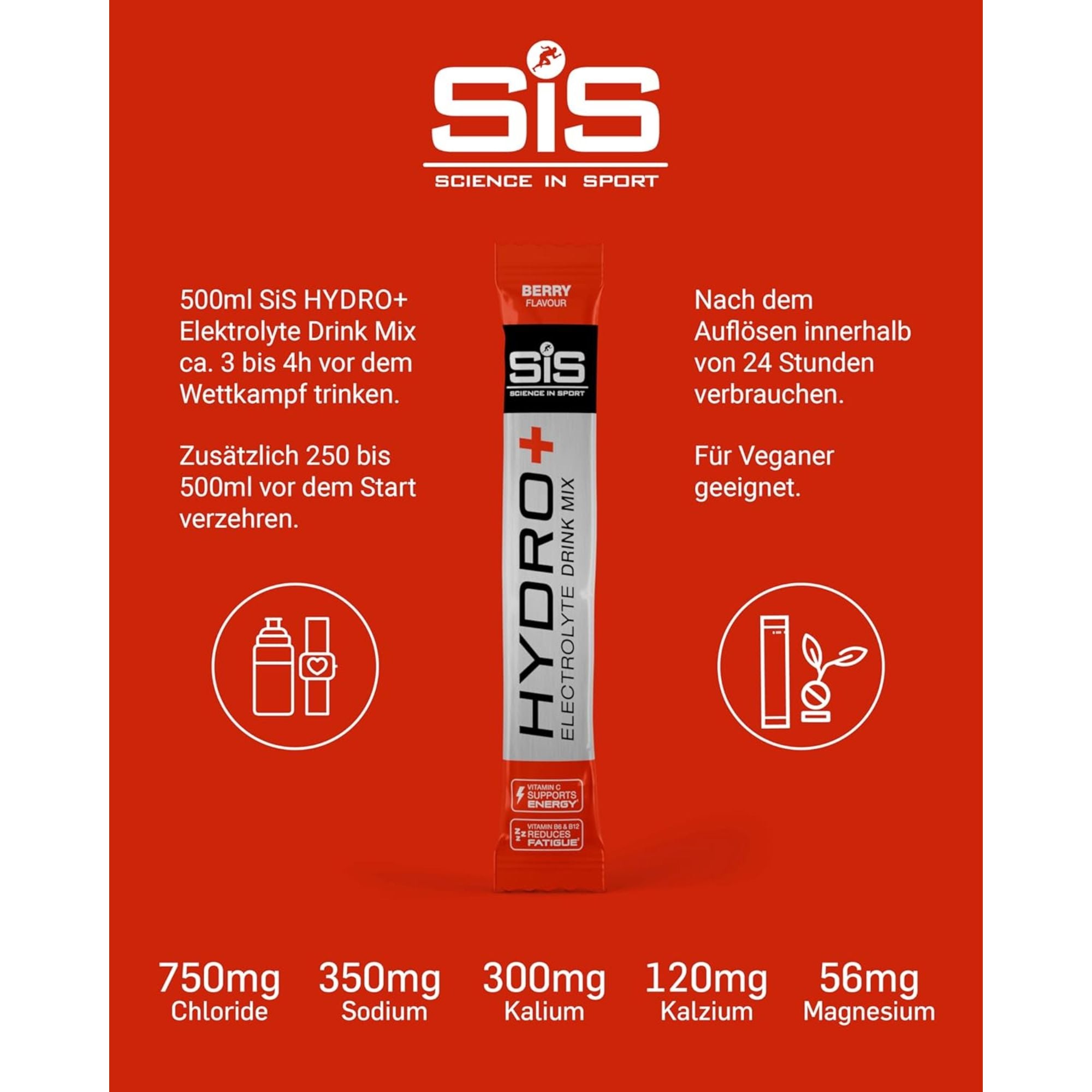 SiS Hydro+ Drink Mix | Elektrolyte | Berry | 6er-Pack