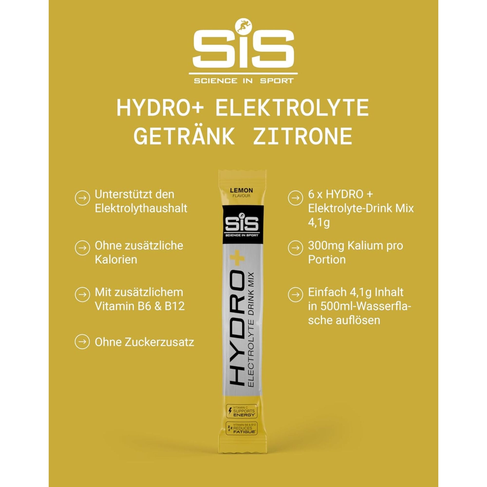 SiS Hydro+ Drink Mix | Elektrolyte | Lemon | 6er-Pack