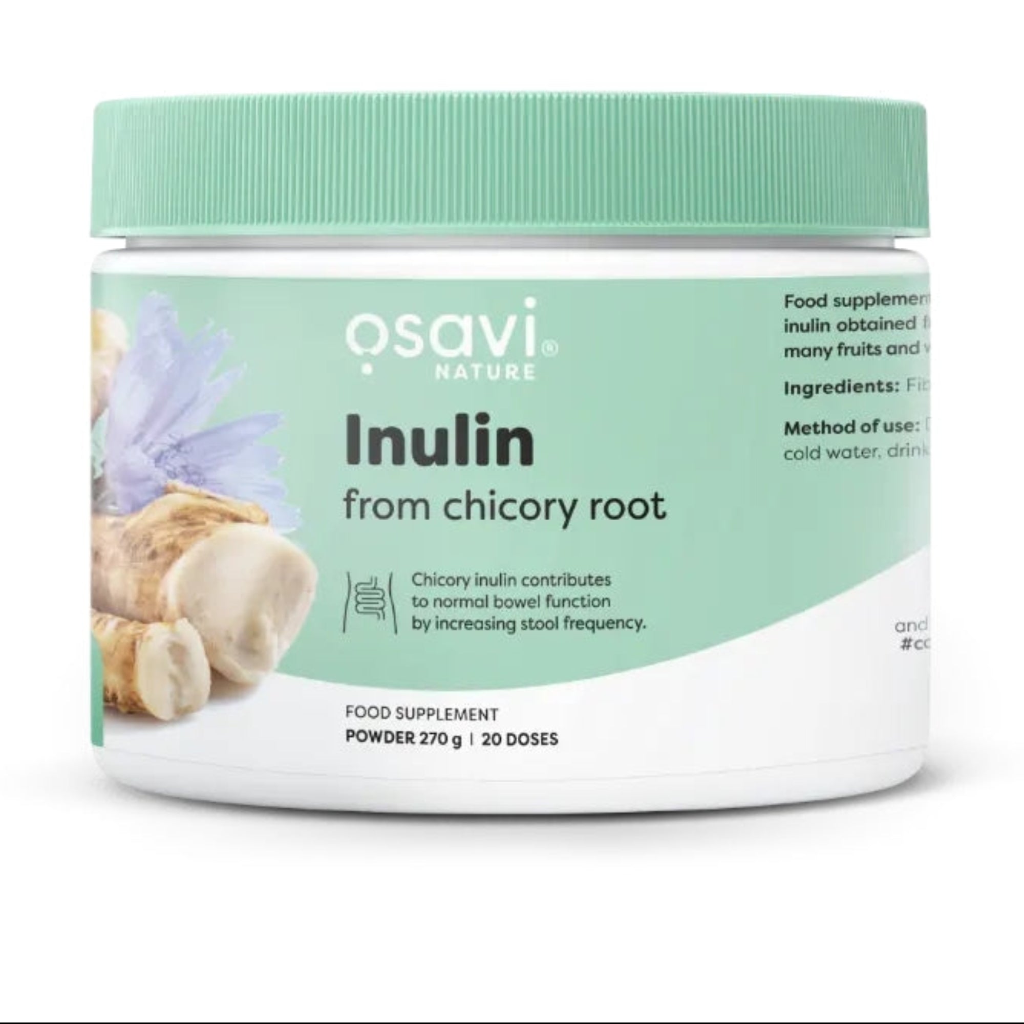Osavi Inulin aus Chicoreewurzel (Fibruline) – 270 Gramm präbiotische Ballaststoffe Pulver, 20 Portionen
