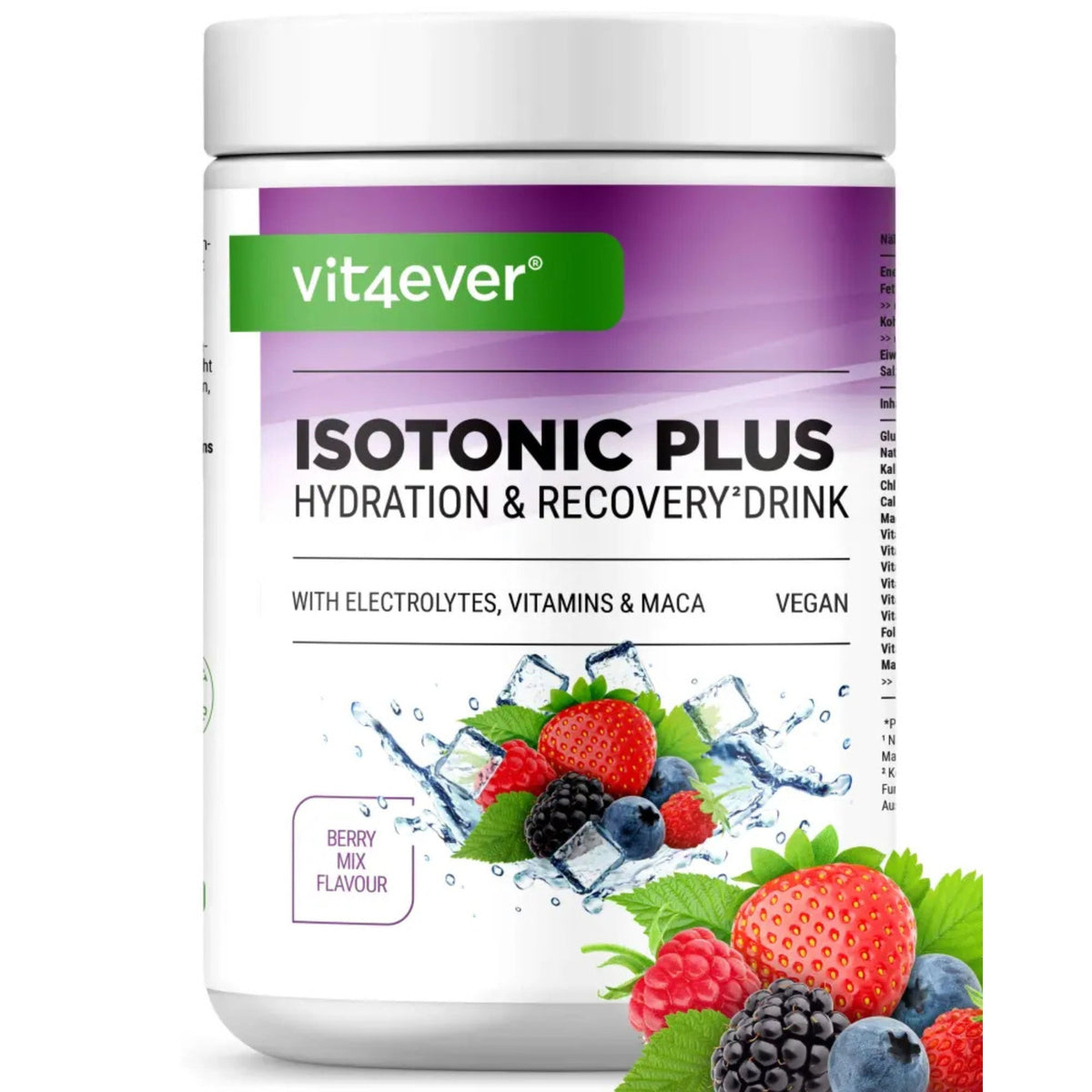 Isotonic Plus | Elektrolyte + B-Vitamine | Beerenmix | 1050 g | Vit4ever