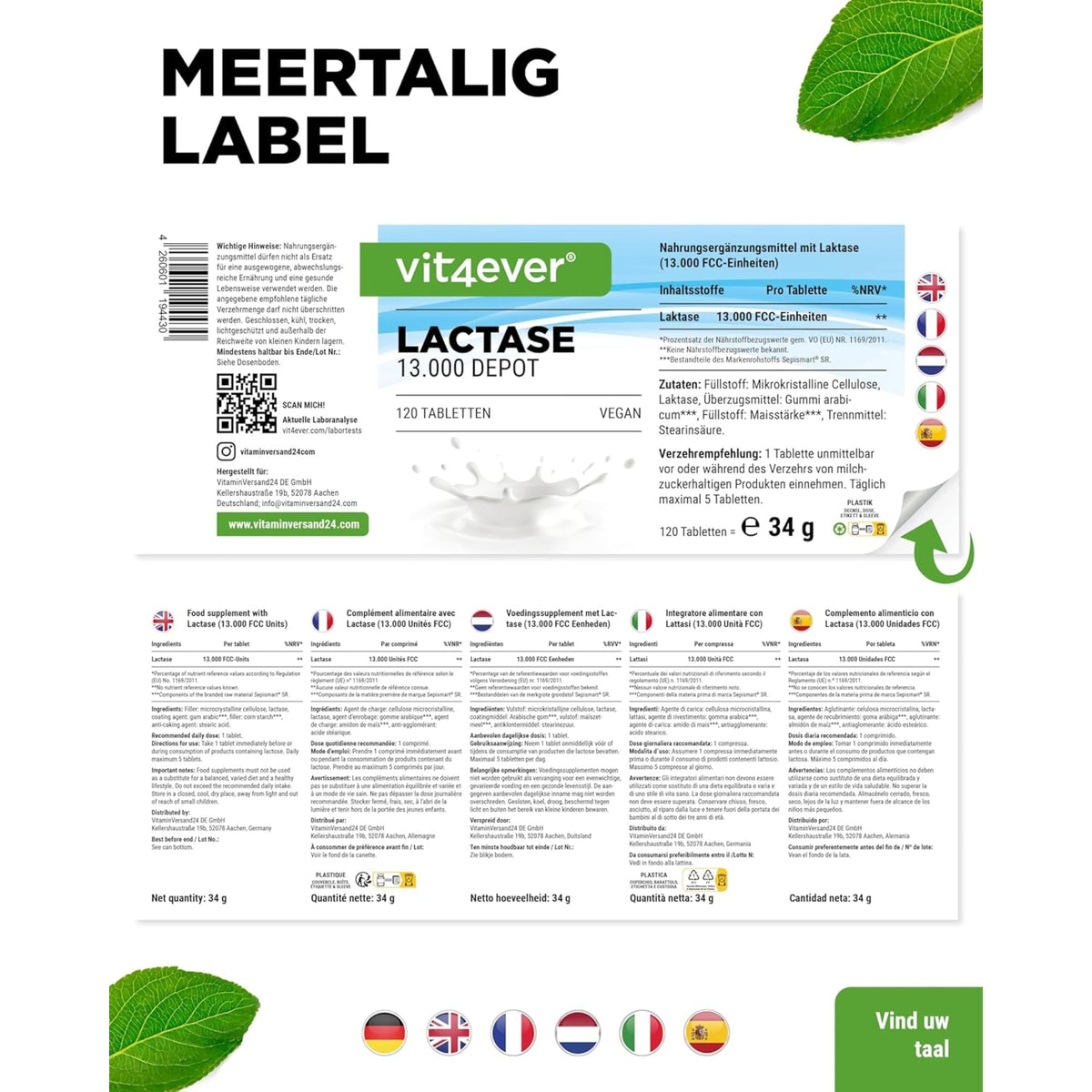 Vit4ever Lactase 13.000 Depot – empfohlene Anwendung und Einnahme