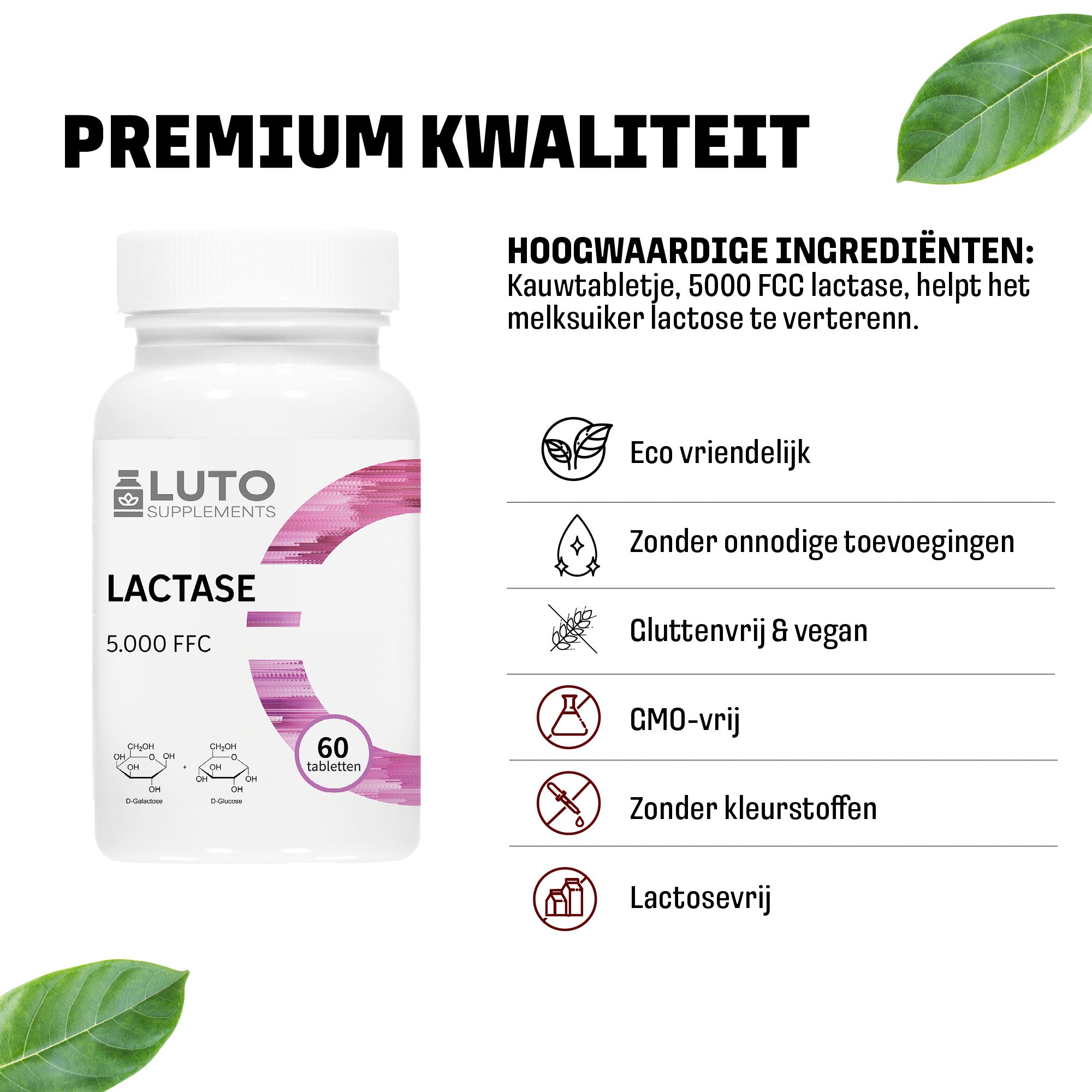 Lactase 5.000 FCC | 60 Tabletten | LUTO Supplements