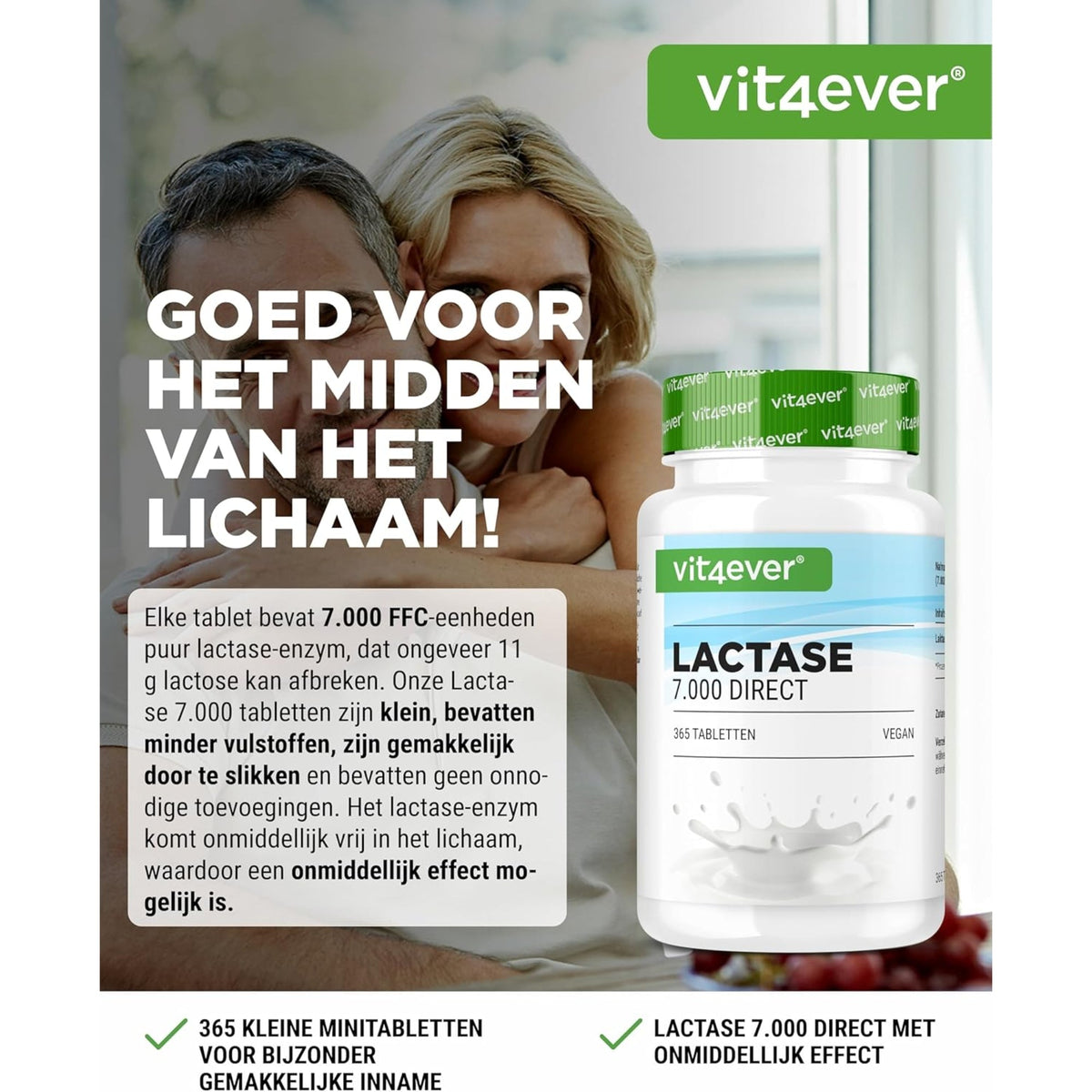 Lactase 7.000 FCC | 180 & 365 Tabletten | Vit4ever