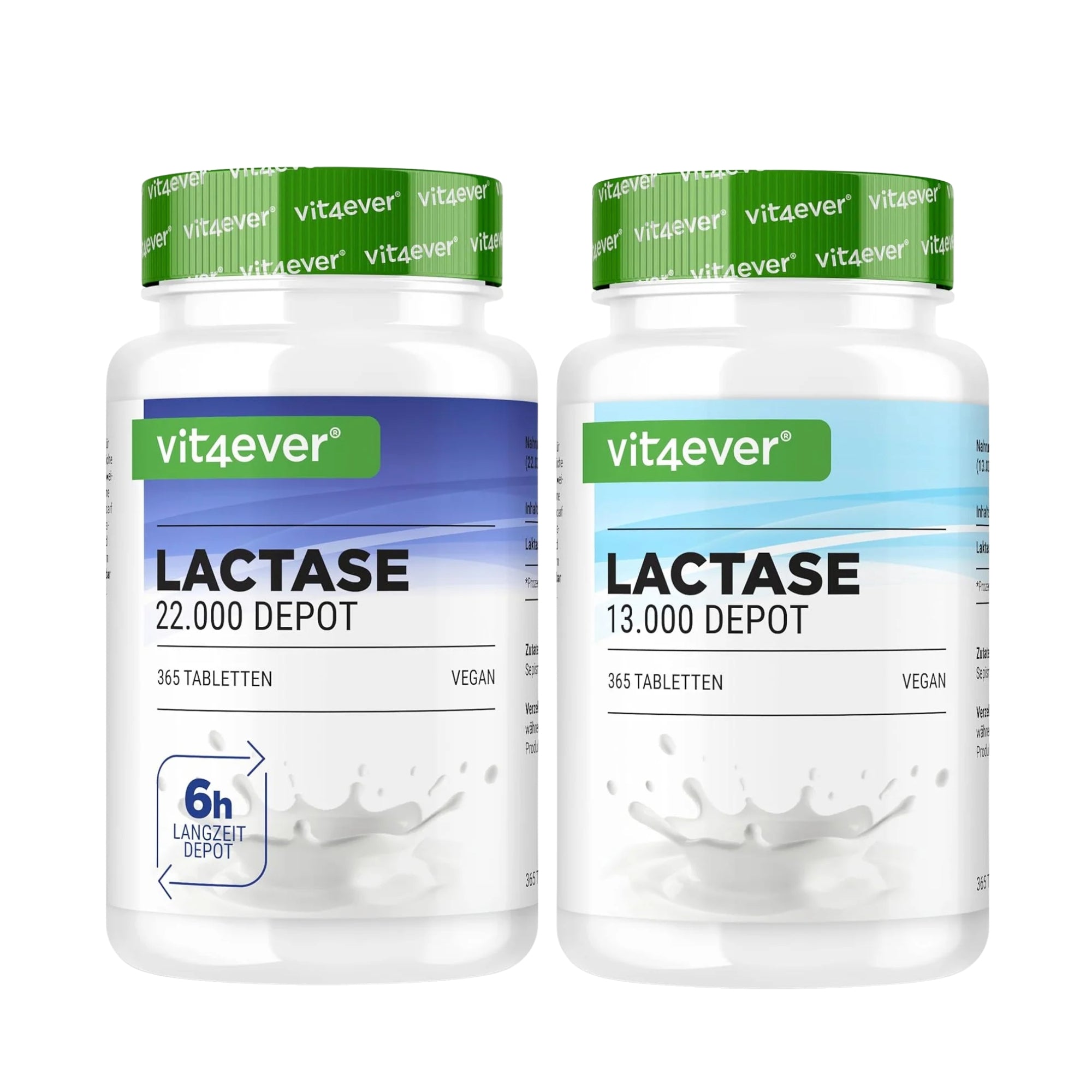 Lactase 13.000 und 22.000 FCC Slow Release Tabletten von Vit4ever